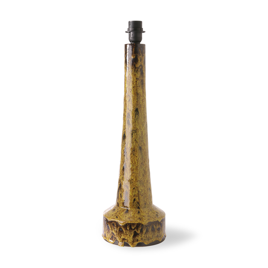 Retro Stoneware Lamp Base Mustard