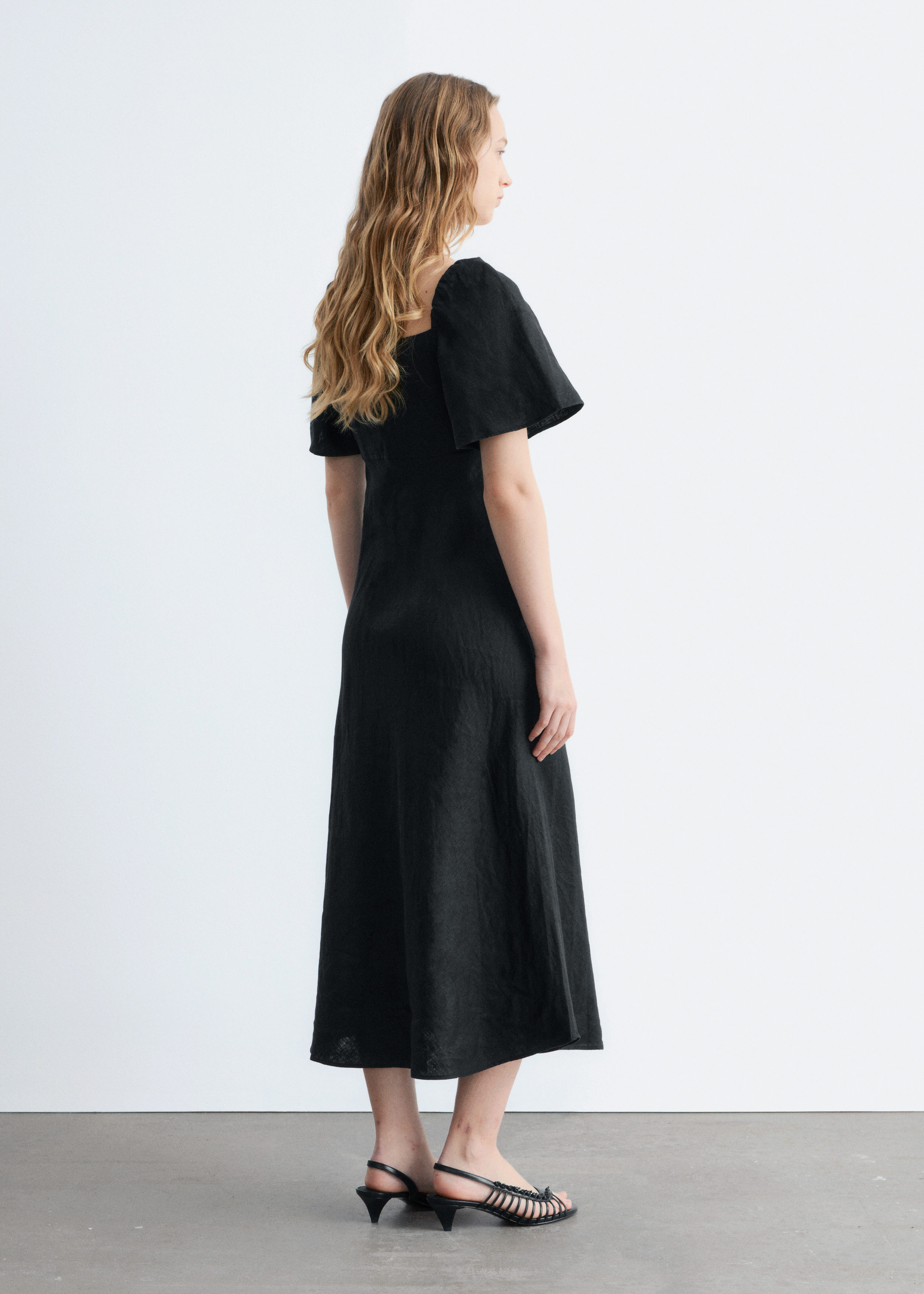 & Other Stories LINEN MIDI DRESS