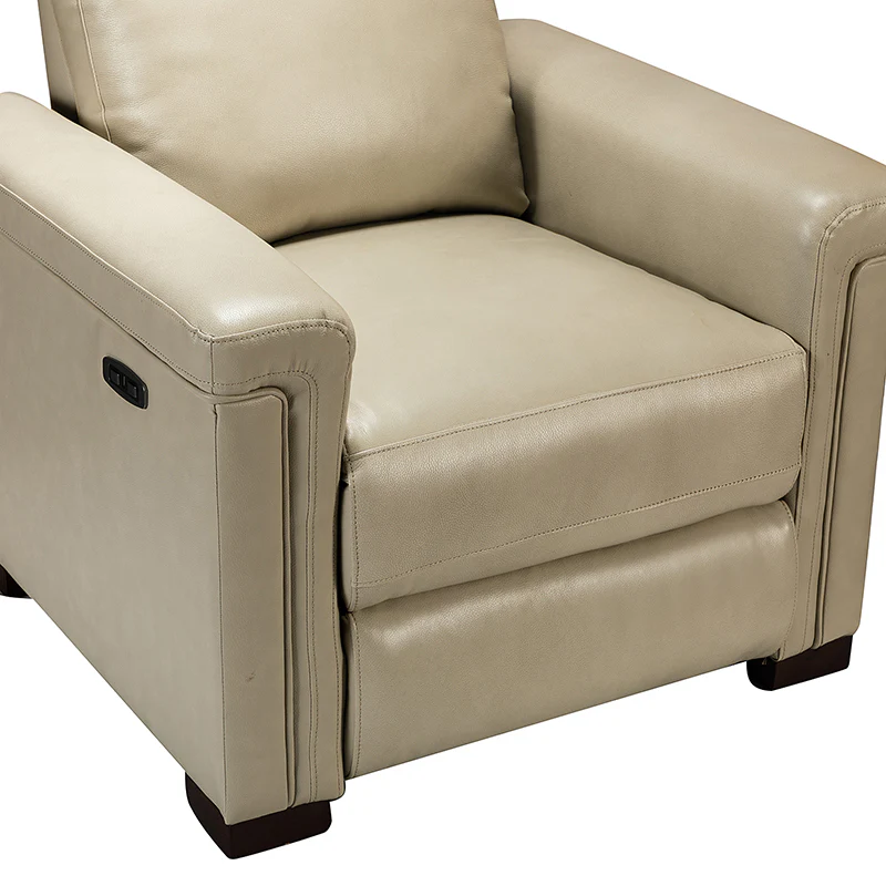 Lea 36.02" Wide Genuine Leather Power Recliner