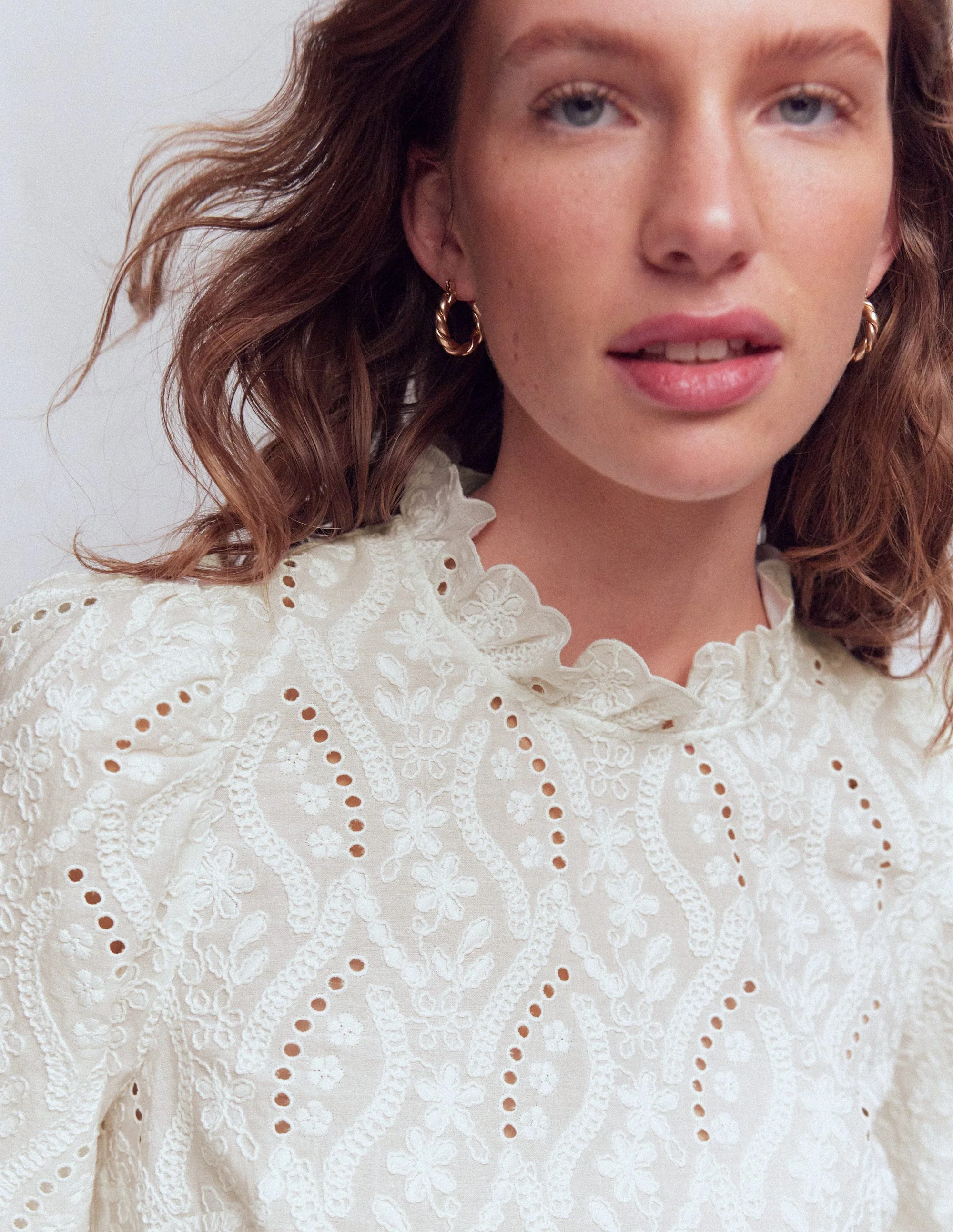 Oberteil mit Puffärmeln-Naturweiß