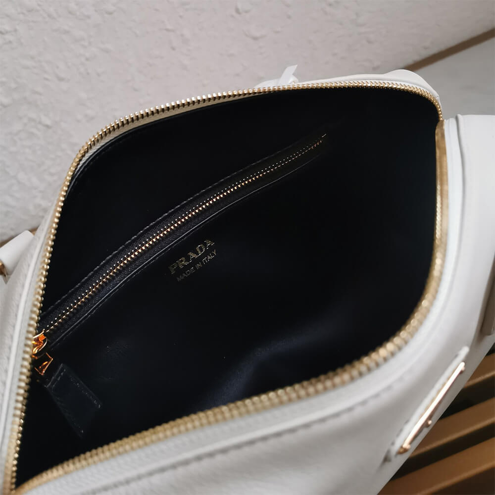 Prada Medium leather top-handle bag with padlock(high-end grade) - Top Club