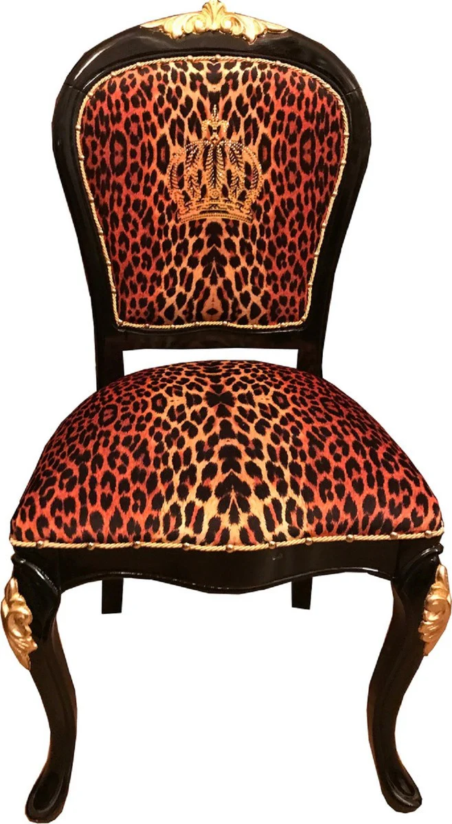 Pompöös by Baroque luxury dining room set - Pompöös baroque dining table with glass top and 8 chairs with glittering stones designed by Harald Glööckler - dining room furniture in the baroque style