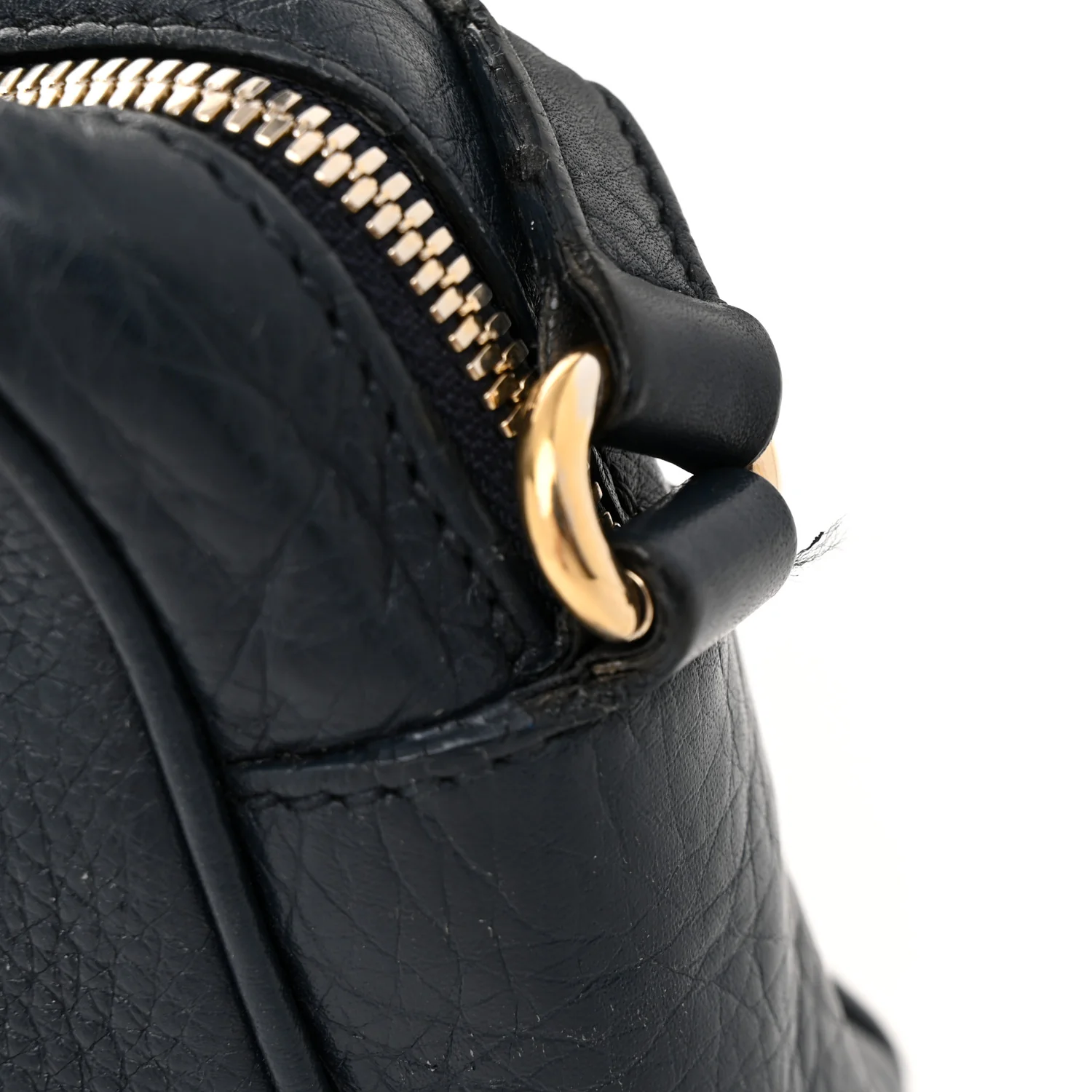 Pebbled Calfskin Small Soho Disco Bag Blue - Top Club