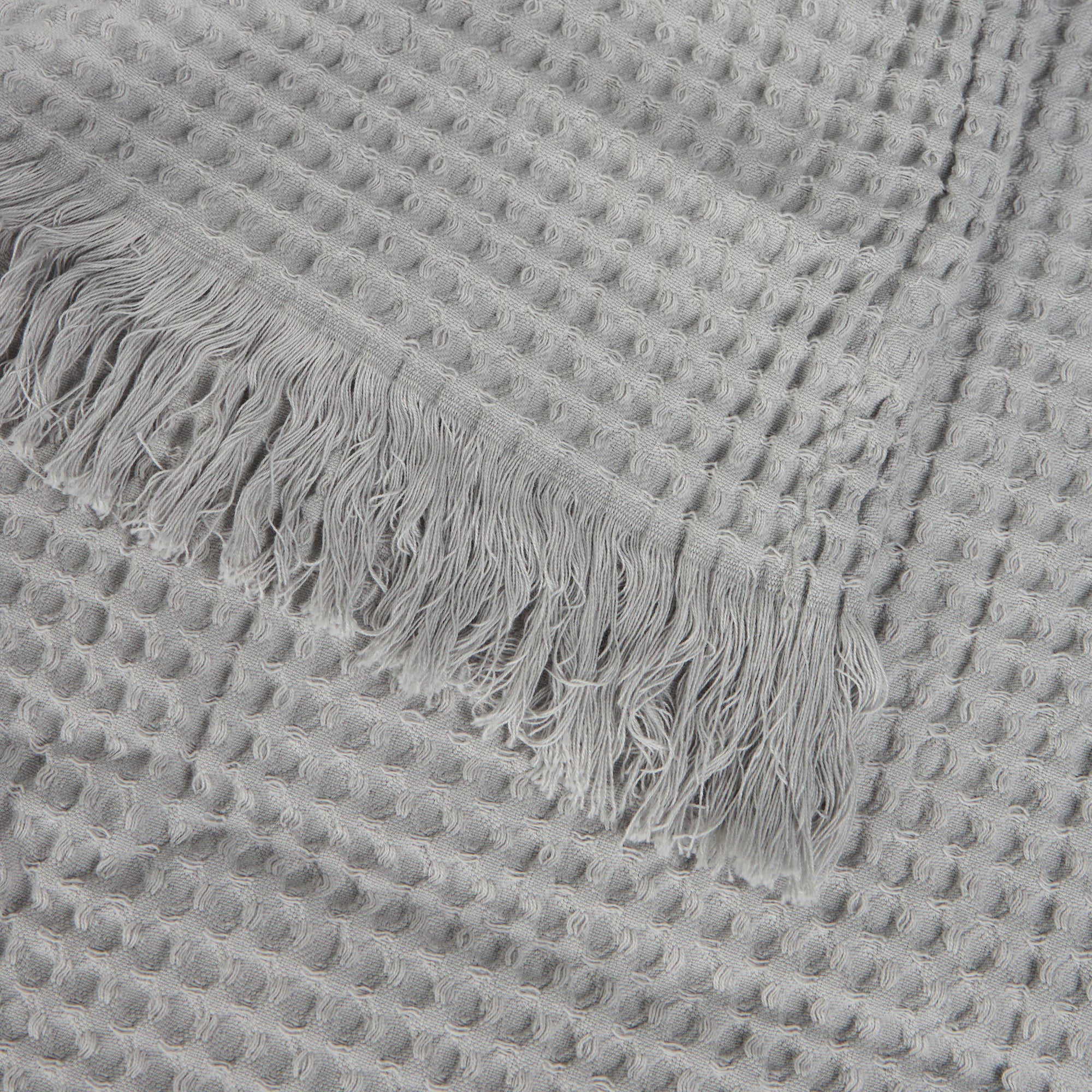 Telo Arredo Copridivano In Plaid Grandecor In Nido D'Ape Stone 130X180 Grigio Bellora