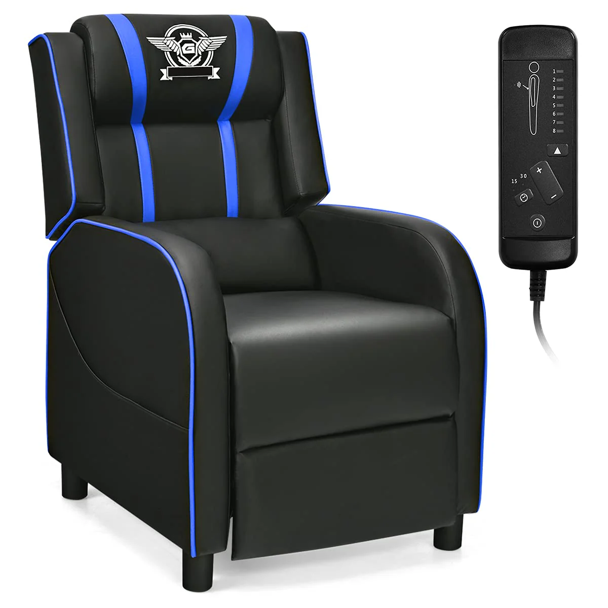 BEFOUNDLOVELY Adjustable Massage Gaming Chairs for Adults w/Footrest, Remote Control & Side Pocket