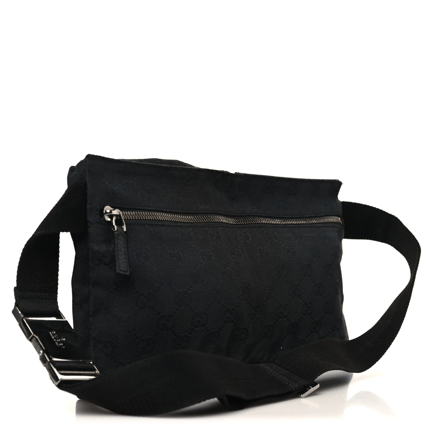 GG Monogram Double Pocket Belt Bag Black