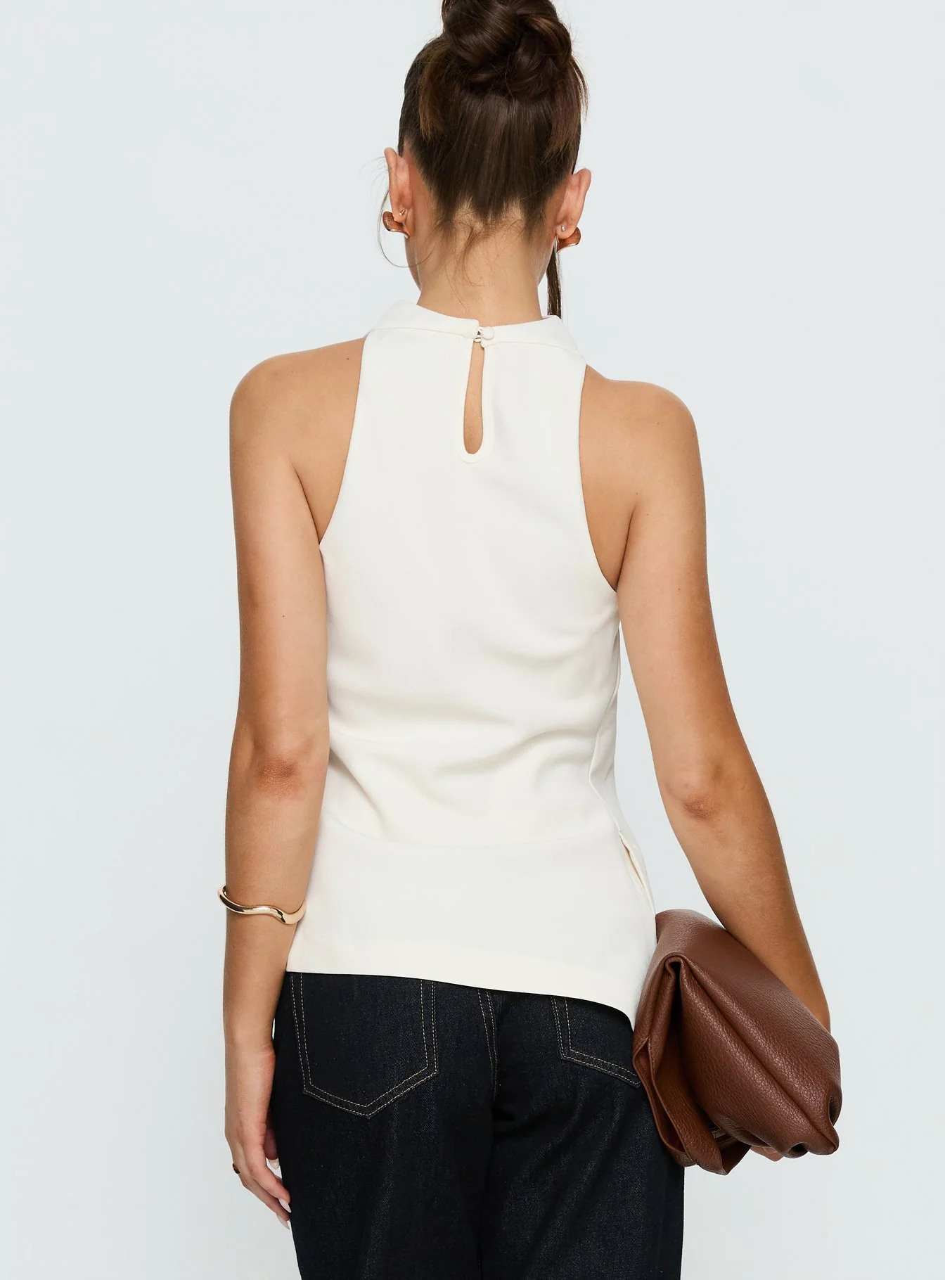 Days Get Dark Asymmetrical Top Cream