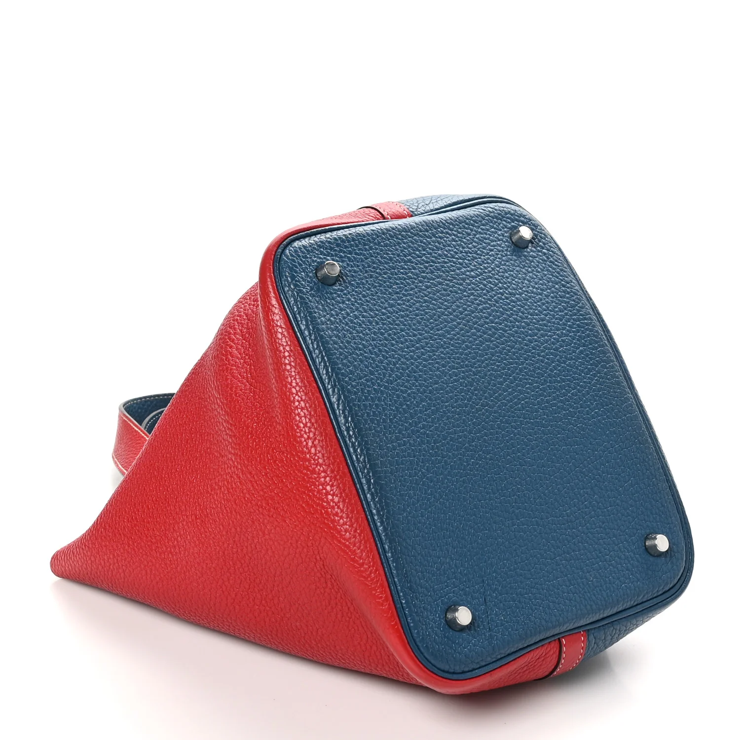 Taurillon Clemence Picotin Lock 22 MM Rouge Casaque Bleu Thalassa - Top Club