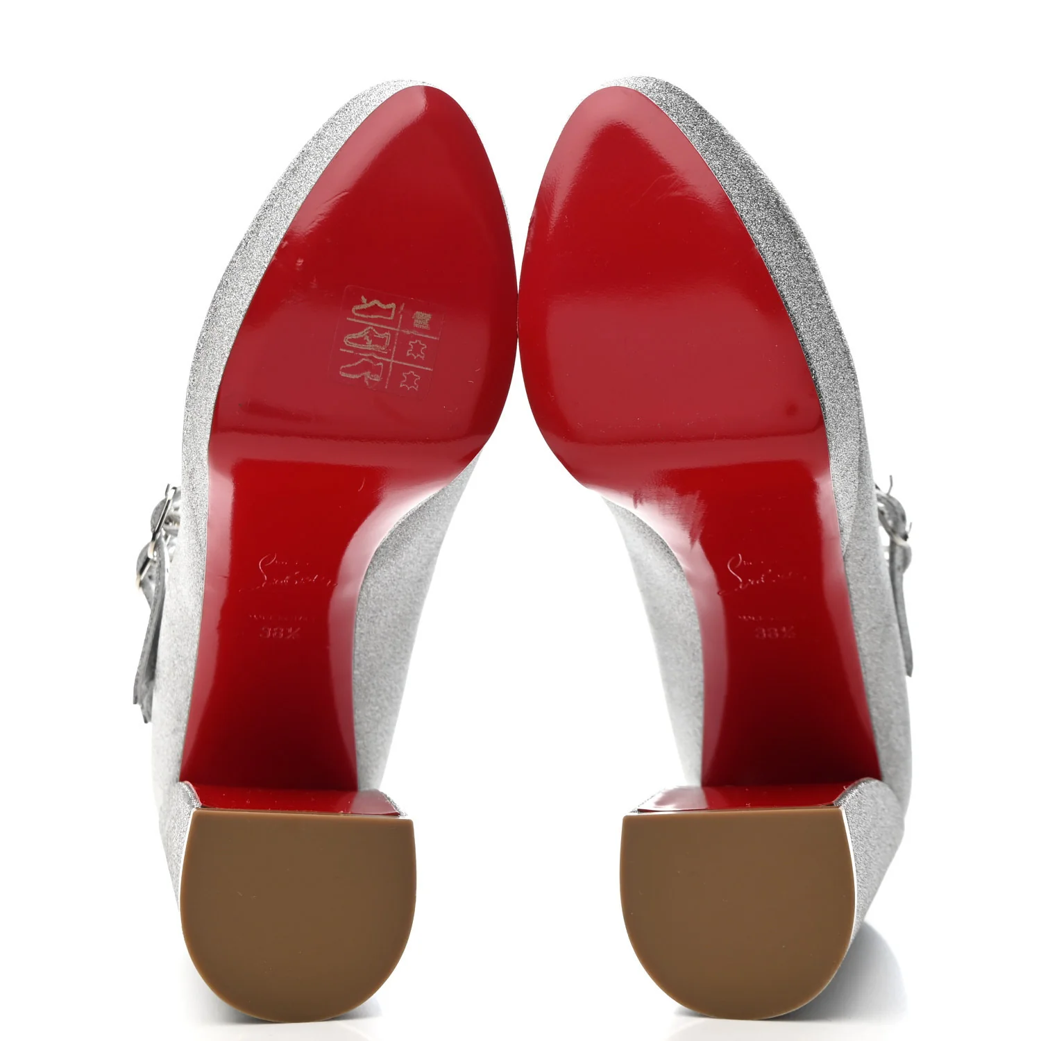 Glitter Calfskin Movida Jane 130 Platform Pump 38.5 Silver - Top Club