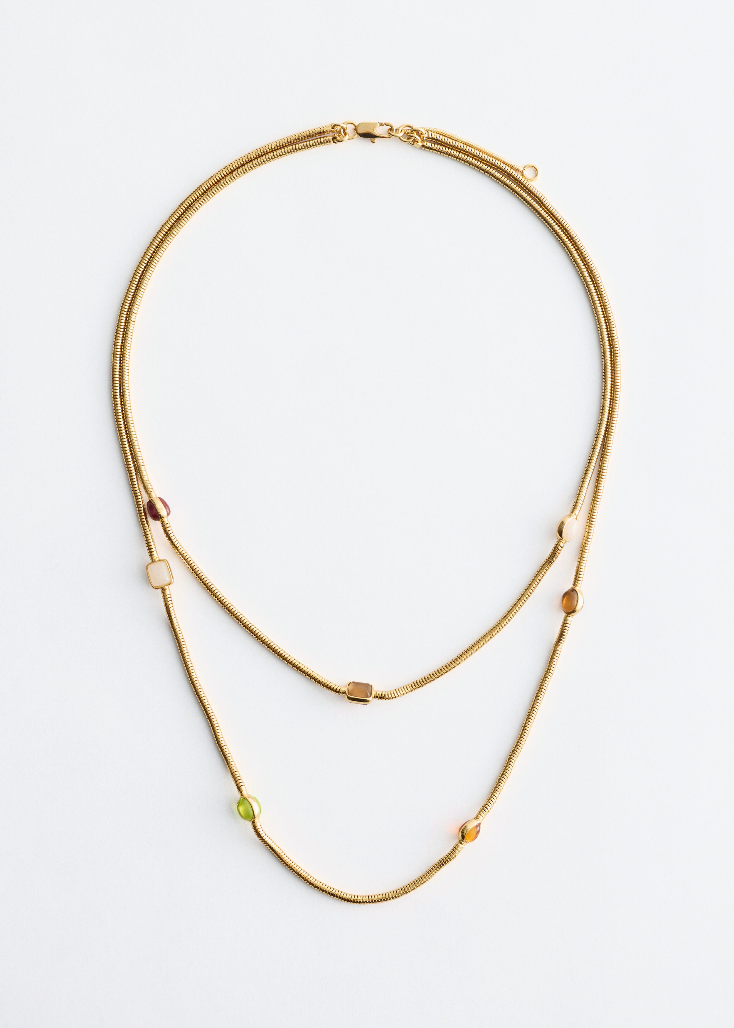 & Other Stories DOUBLE CHAIN STONE NECKLACE