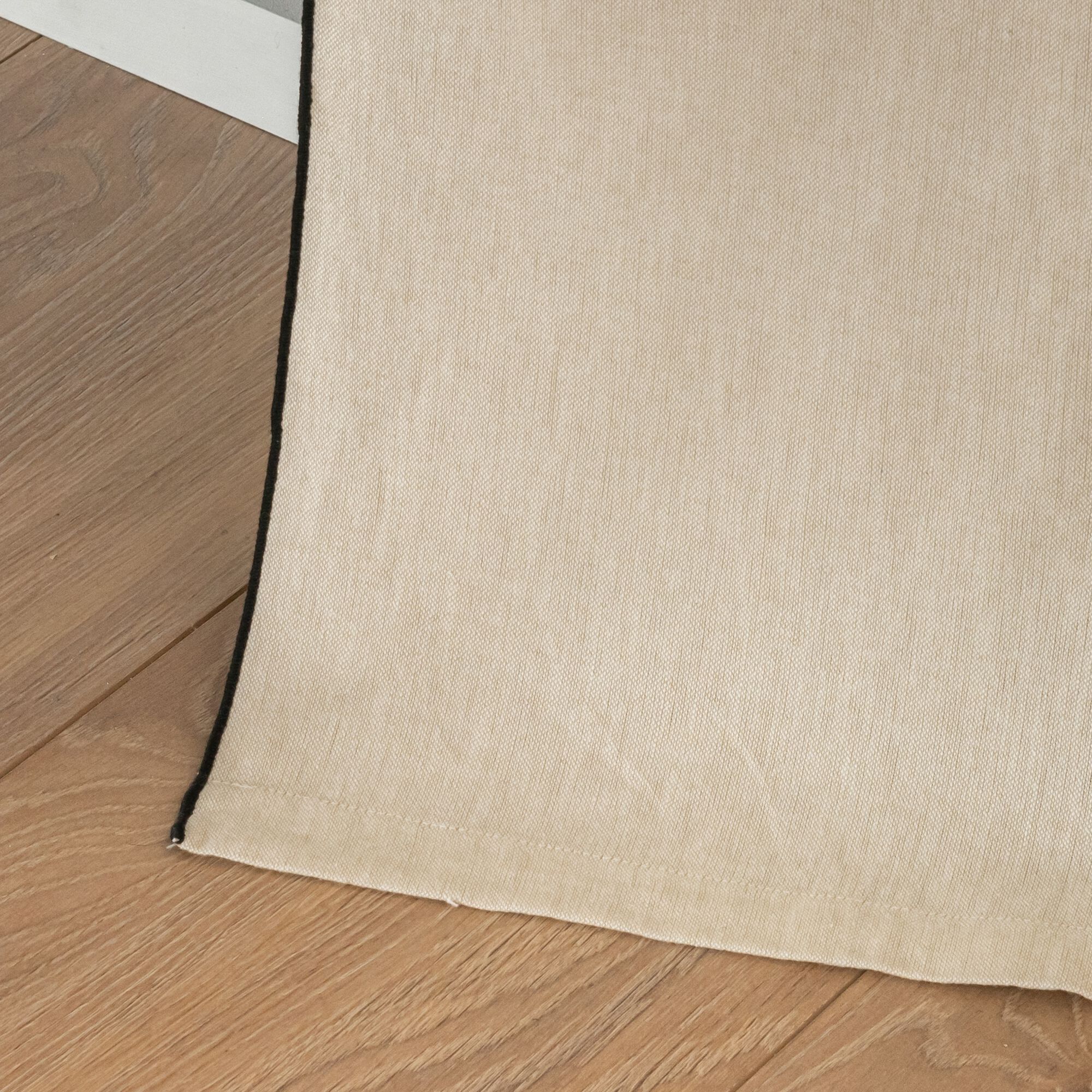 LINIA - Rideau à œillets en coton finition point de bourdon 140x250cm - beige