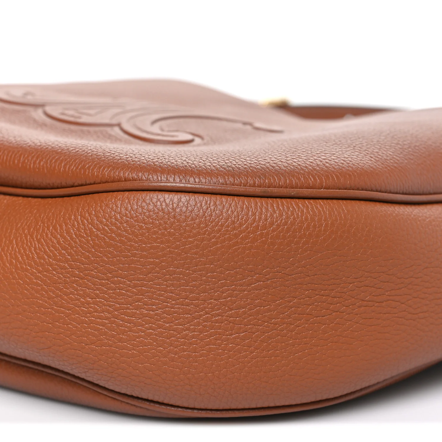 Supple Calfskin Medium Triomphe Heloise Shoulder Bag Tan - Top Club