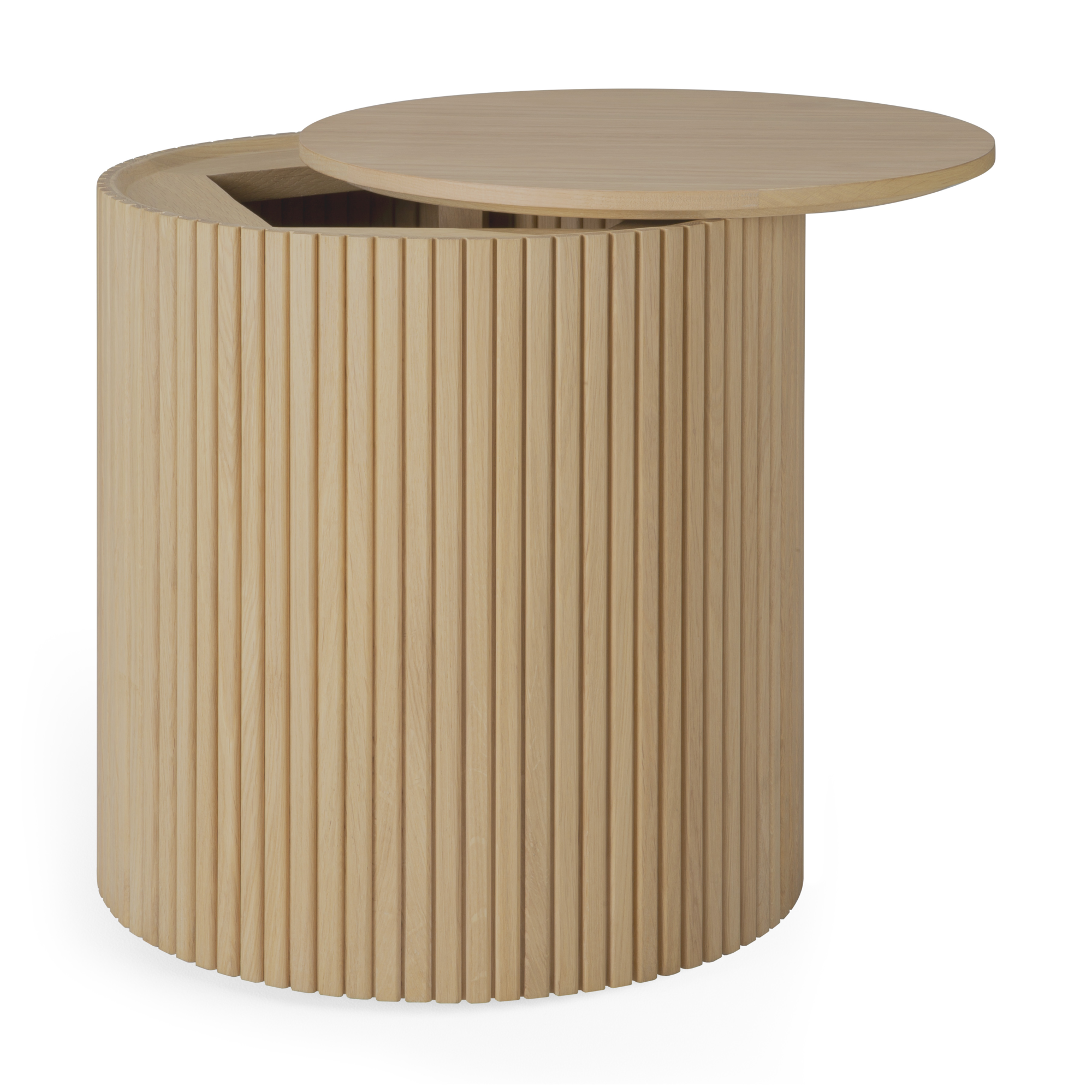 Bijzettafel Roller Max 40 cm eiken geolied