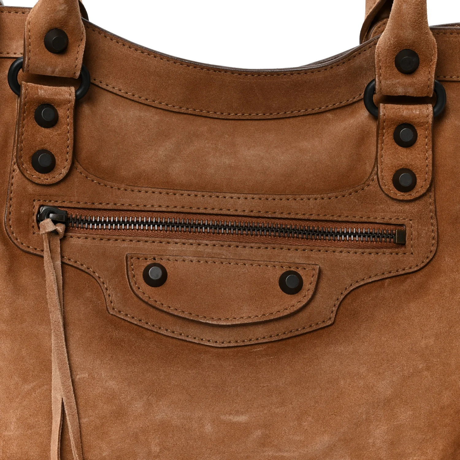 Waxed Suede Calfskin Classic Hardware Medium Le City Camel - Top Club