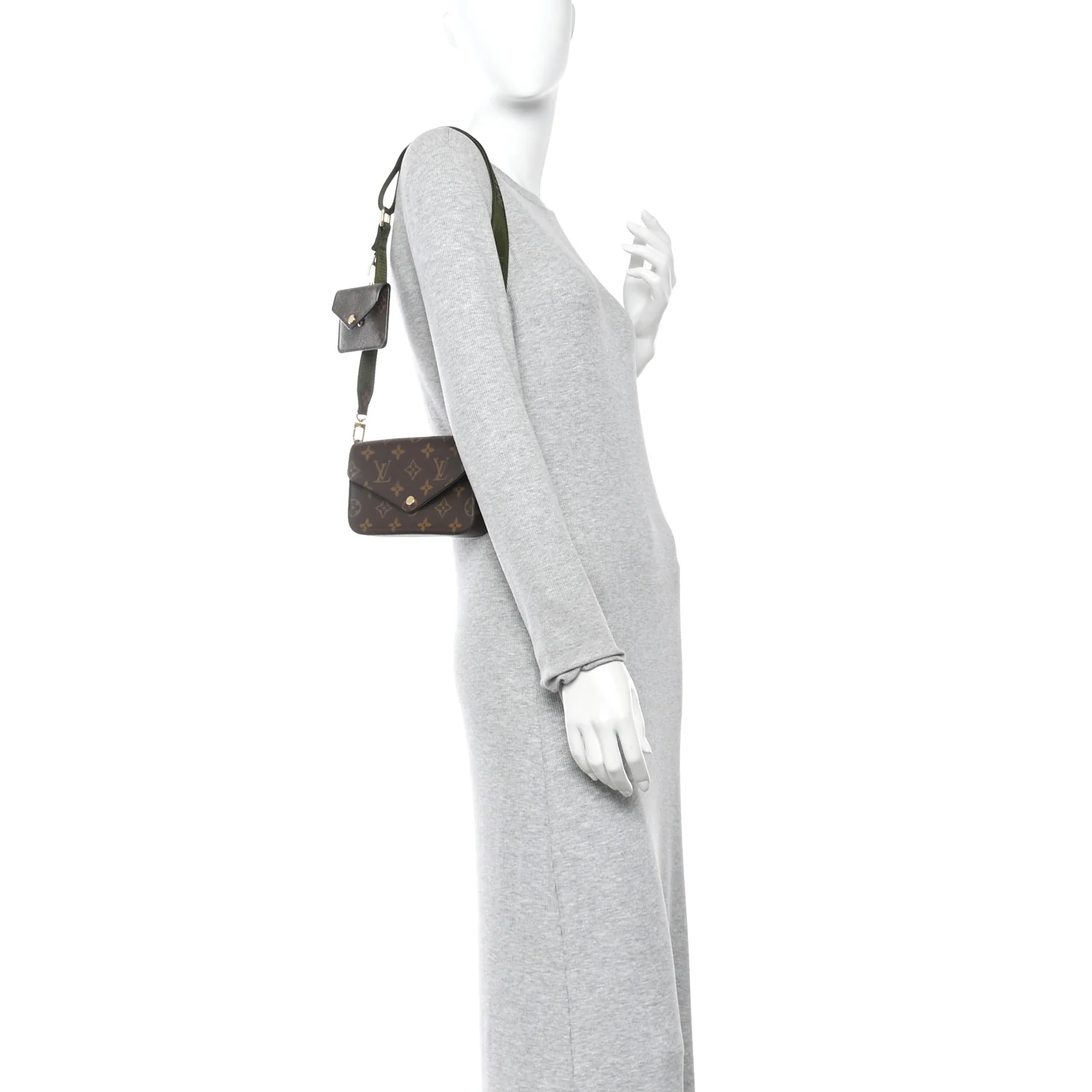 Monogram Felicie Strap & Go Kaki