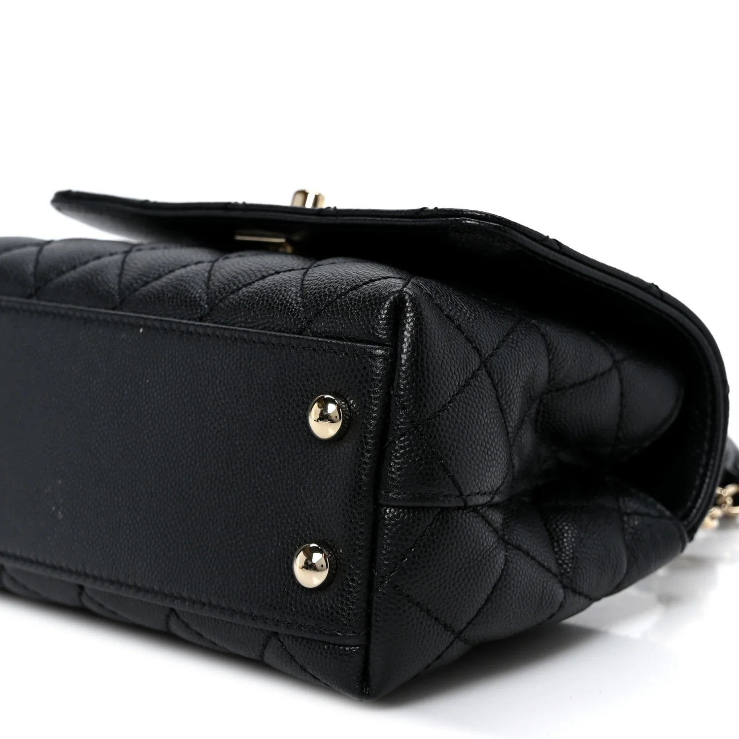 Caviar Quilted Extra Mini Coco Handle Flap Black - Top Club