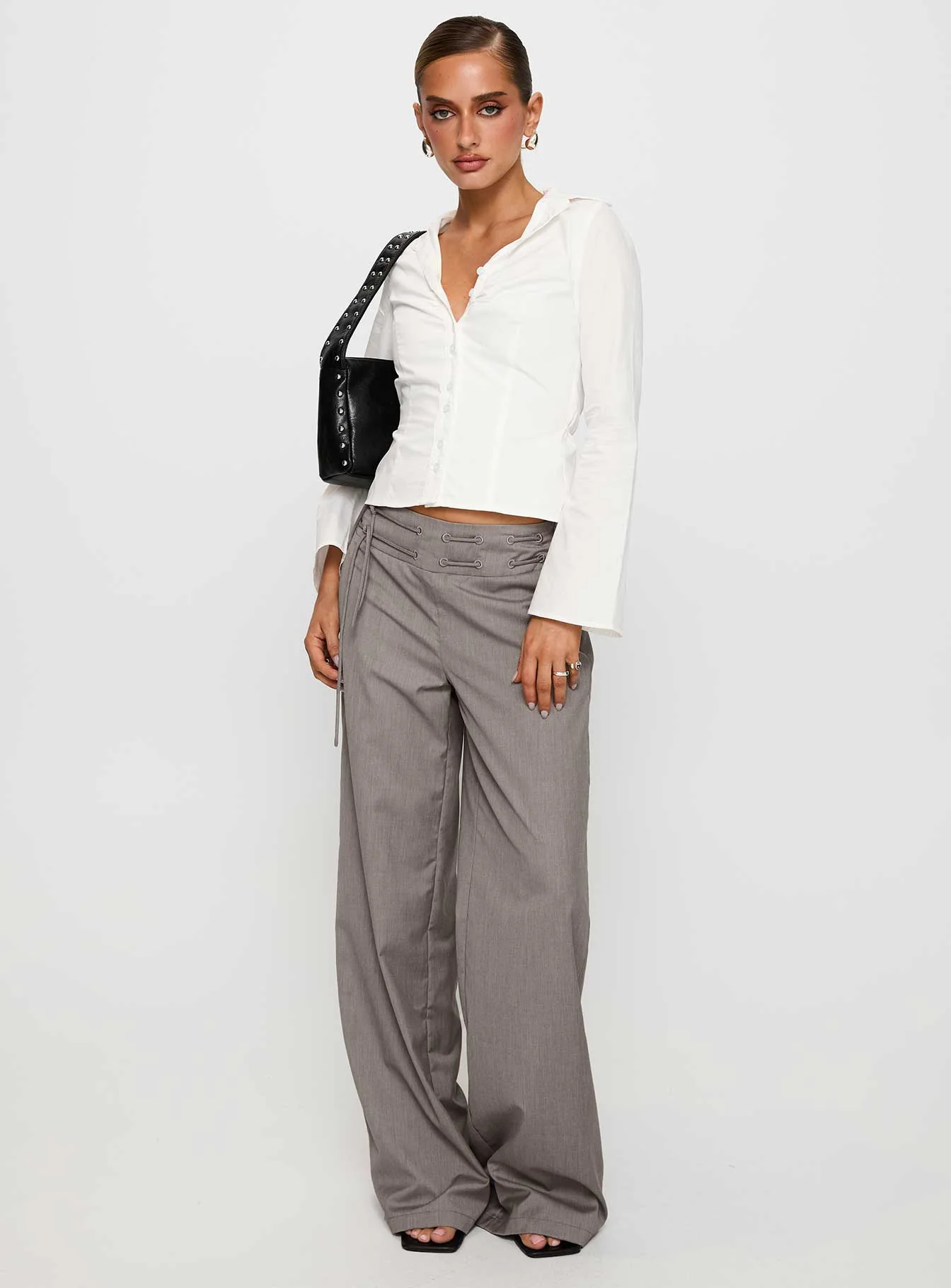 Just Have Fun Wide Leg Pant Grey Petite