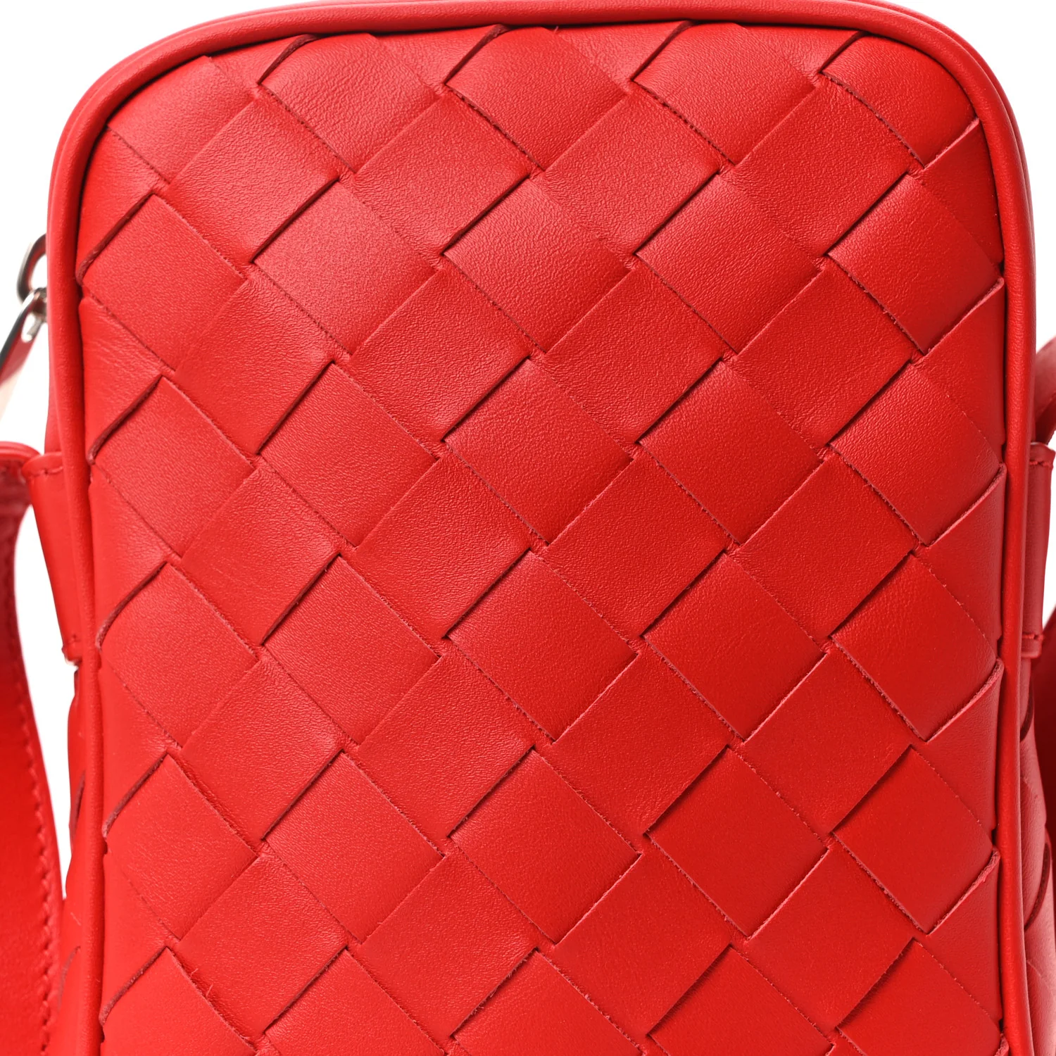 Nappa Intrecciato Phone Case Crossbody Bag Redstone - Top Club