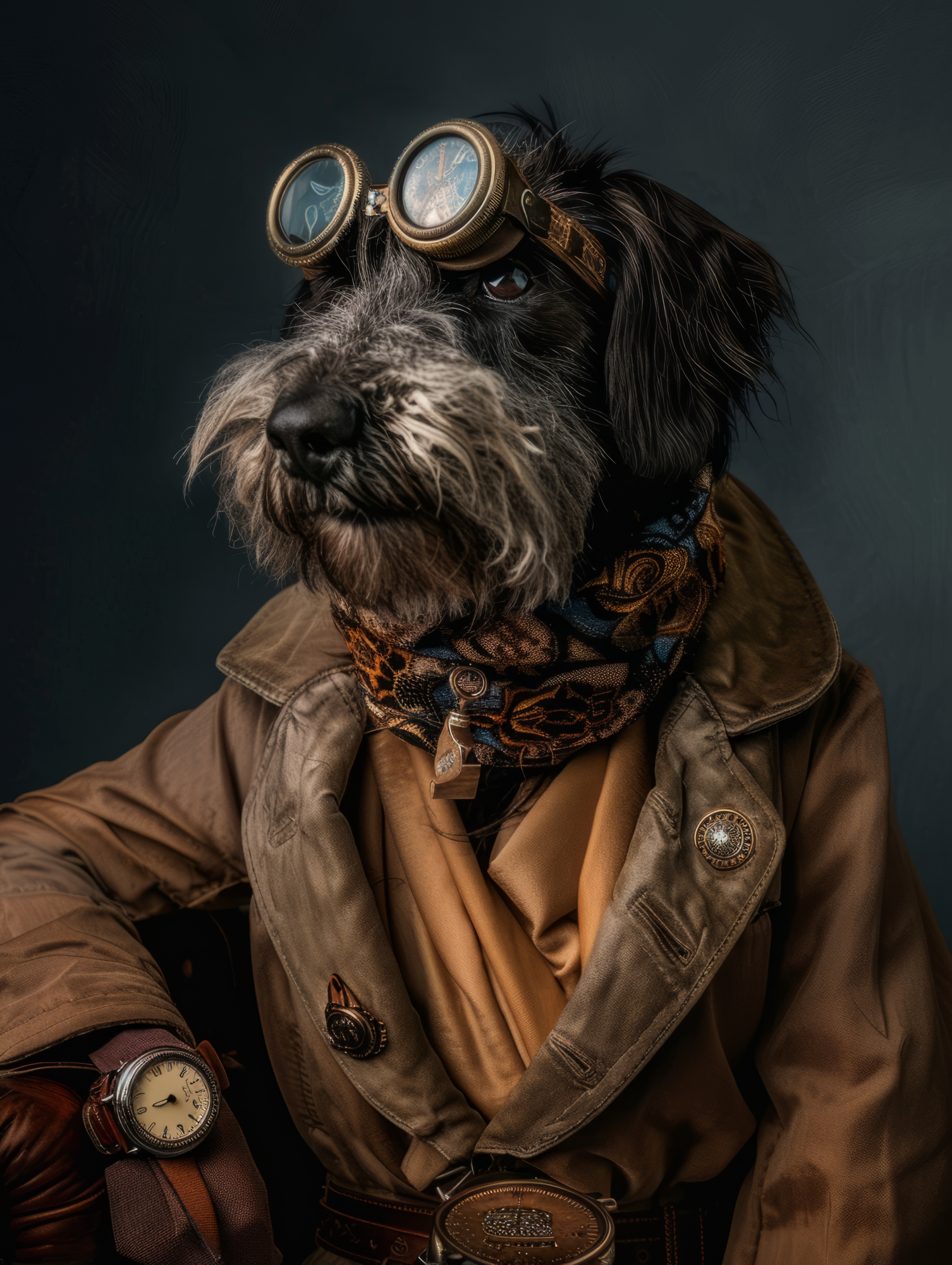 Canvas schilderij van een Barbet 100x200 cm