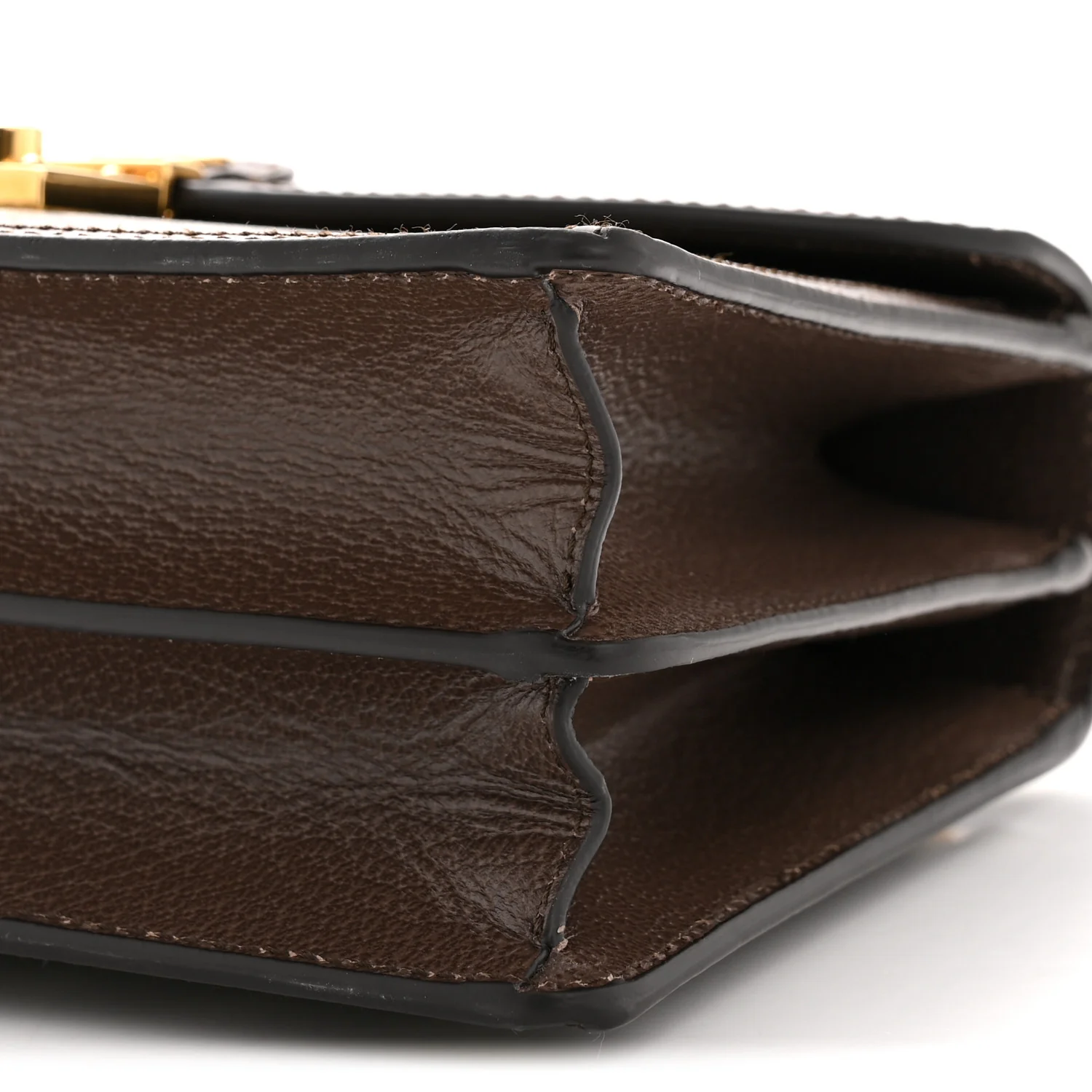 GG Supreme Monogram Textured Dollar Calfskin Web Small Ophidia Padlock Top Handle Bag Beige Ebony New Acero - Top Club