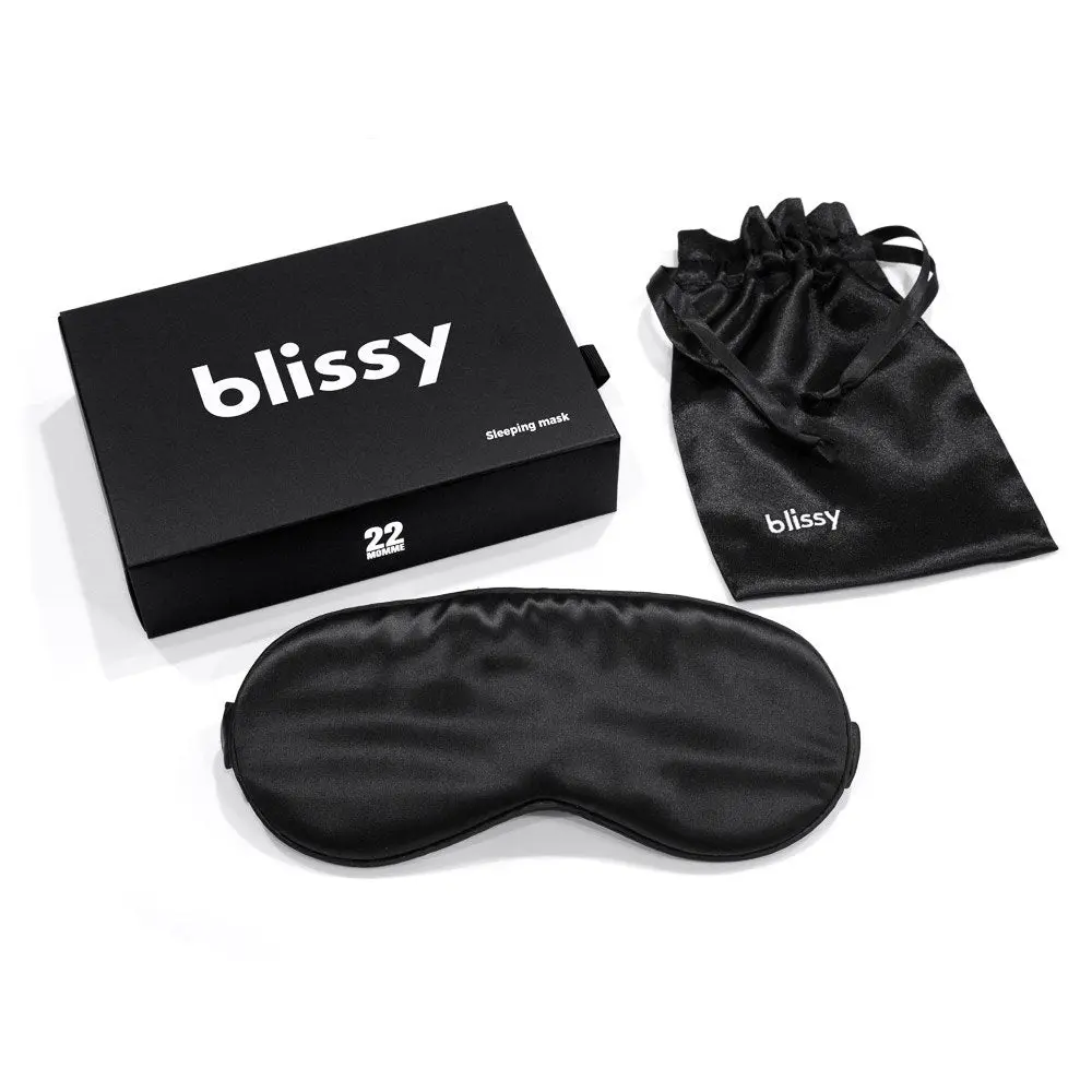Blissy Silk Sleep Mask – 100% Mulberry Silk – Age-Defying Skin Benefits & Total Blackout Sleep