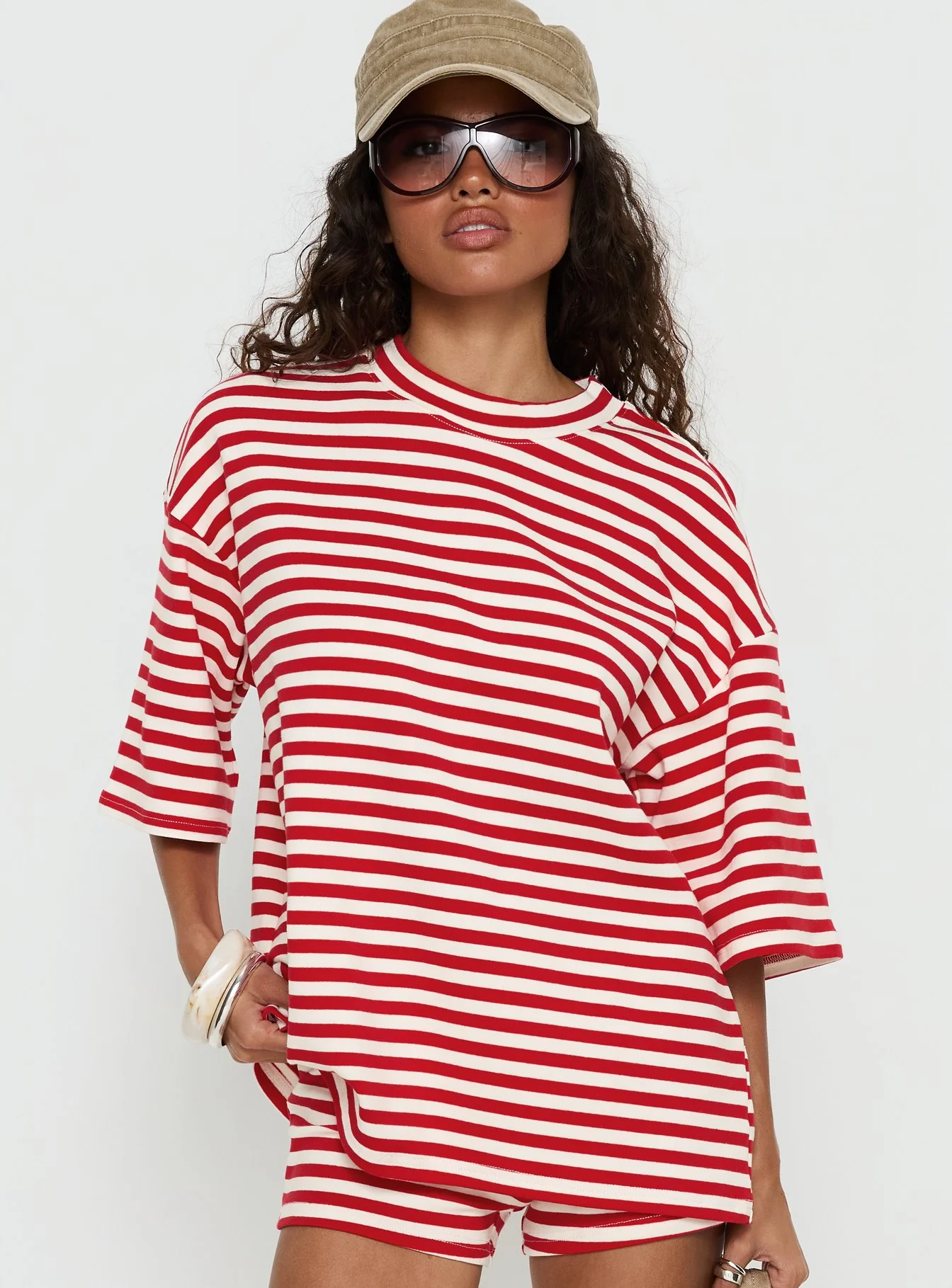 Bryanne Short Sleeve Top Red Stripe