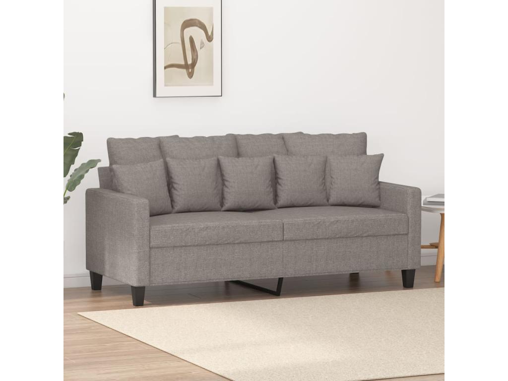 Sofá de 2 plazas de tela gris taupé 140 cm