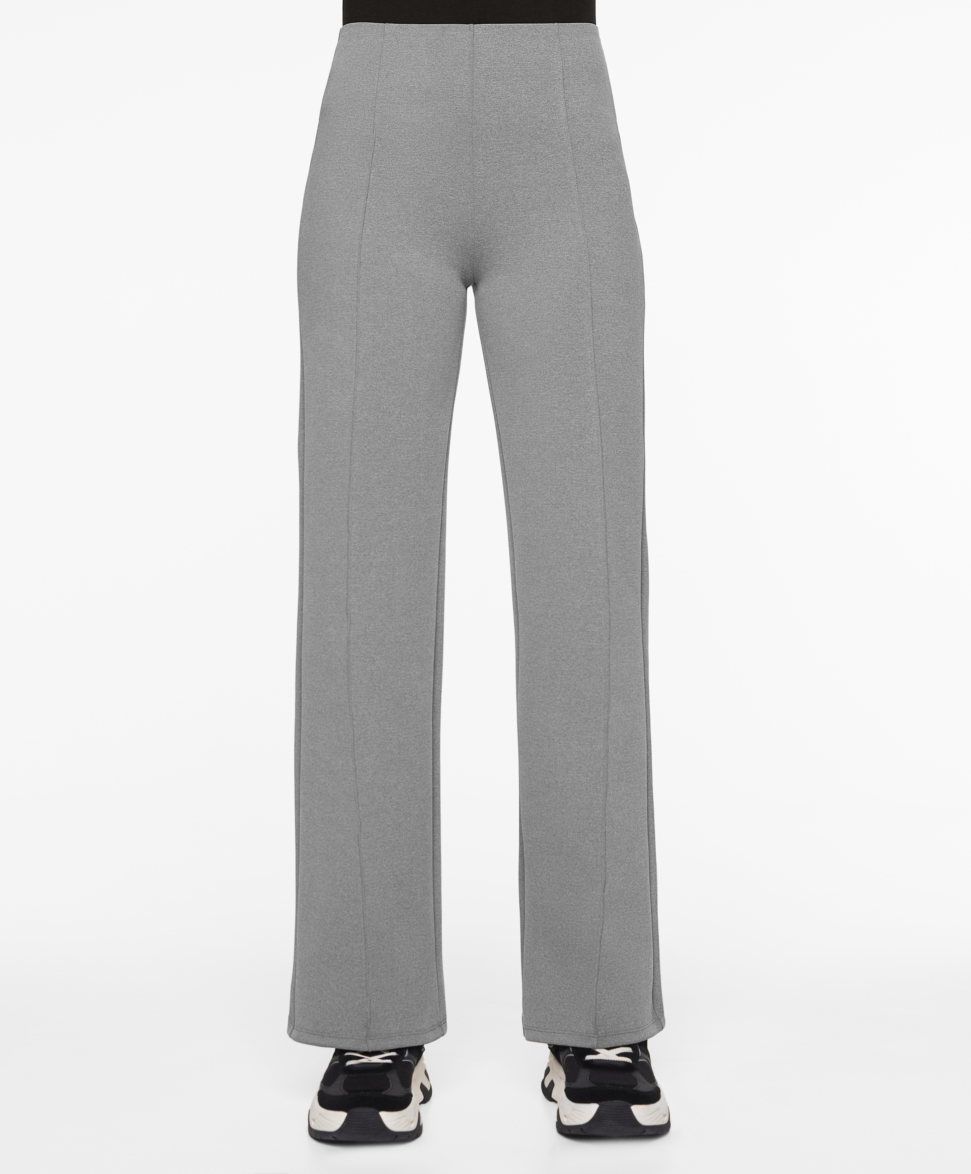 OYSHO Neoprene-effect straight-leg trousers with crease