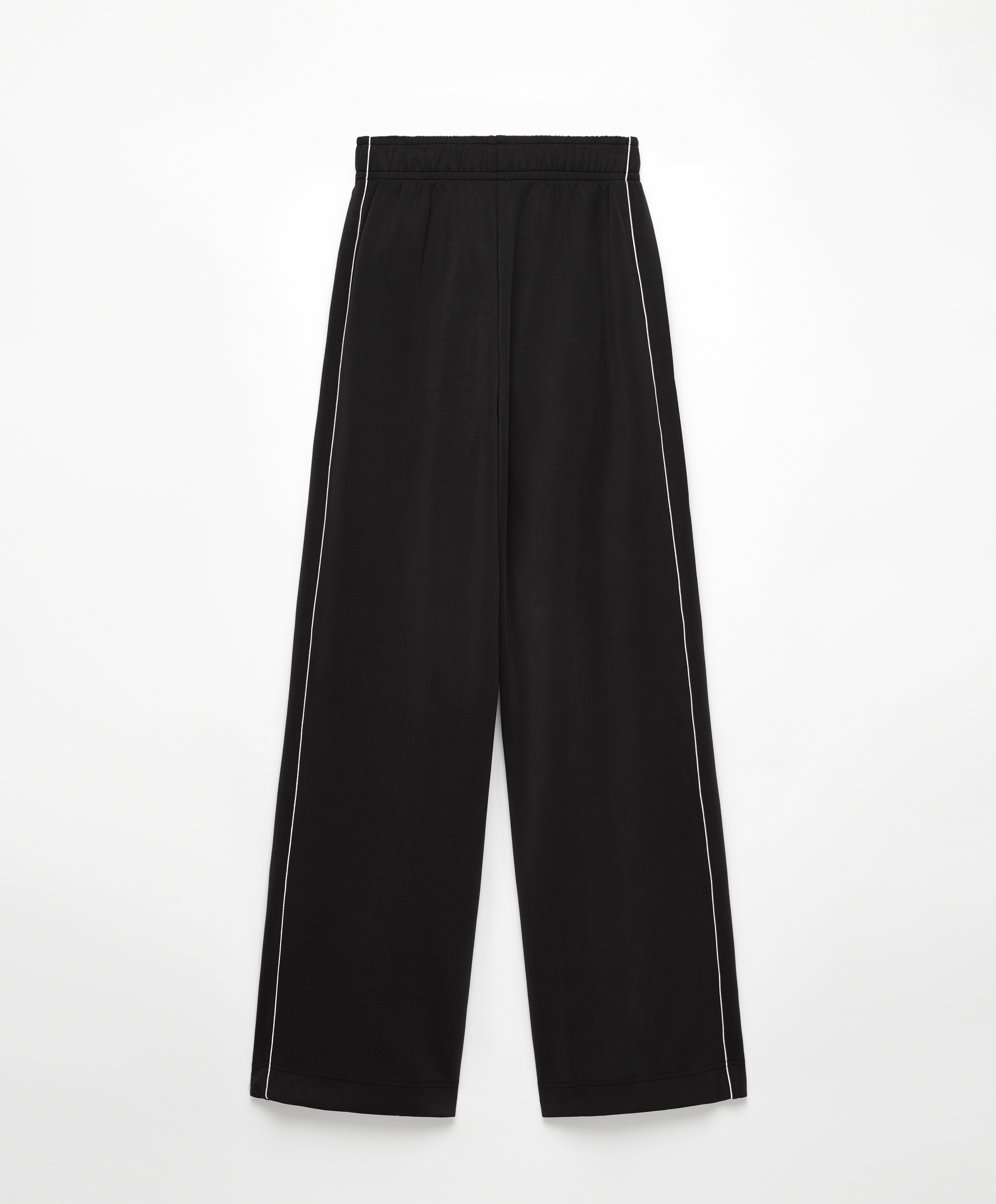 OYSHO Side appliqué wide straight-leg trousers with modal