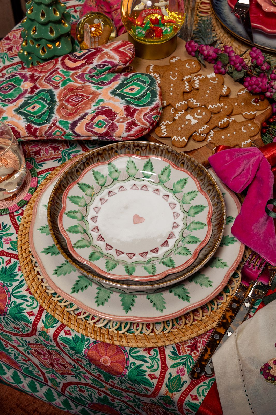 Multicolour ovenwant met ikat print