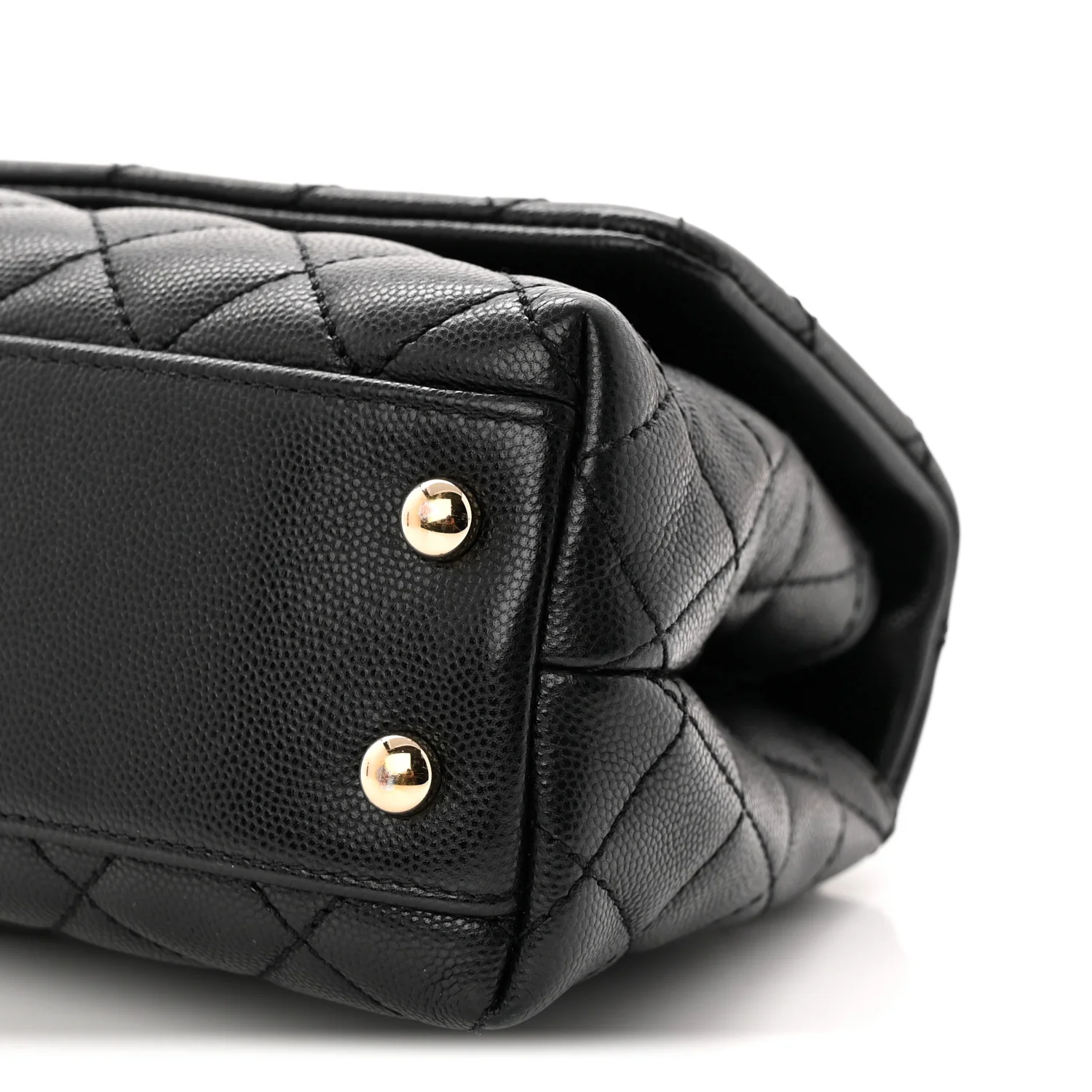 Caviar Quilted Mini Coco Handle Flap Black - Top Club
