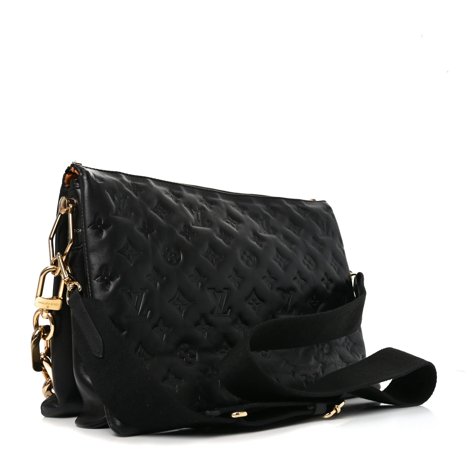 Lambskin Embossed Monogram Coussin MM Black - Top Club
