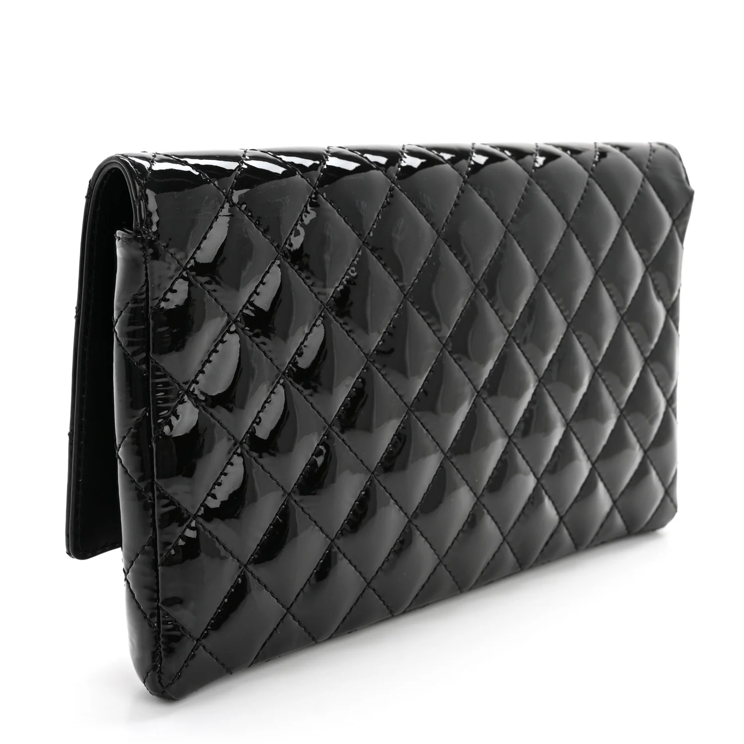 Patent Calfskin Quilted Reissue 2.55 Clutch So Black - Top Club