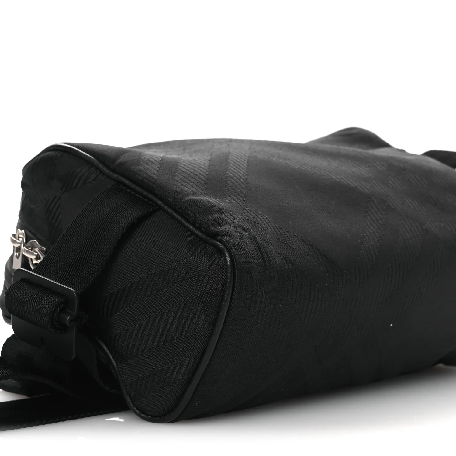 Nylon Jacquard Check Belt Bag Black - Top Club