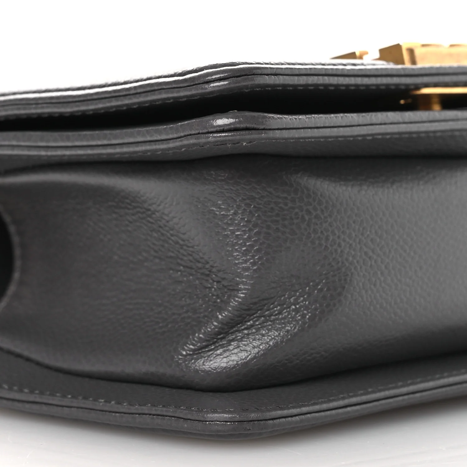 Caviar Quilted Mini Boy Flap Dark Grey - Top Club