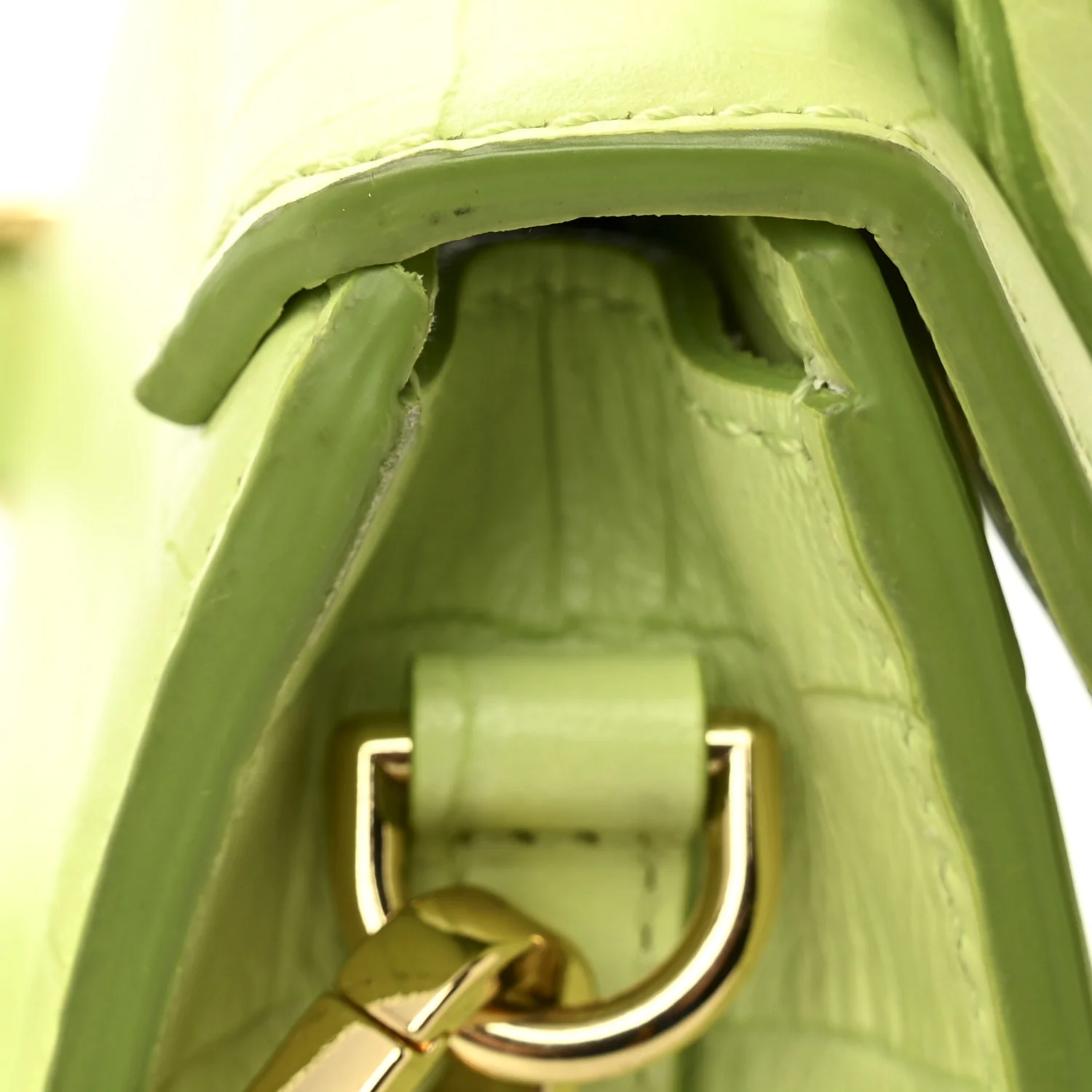 Calfskin Crocodile Embossed Le Chiquito Light Green - Top Club