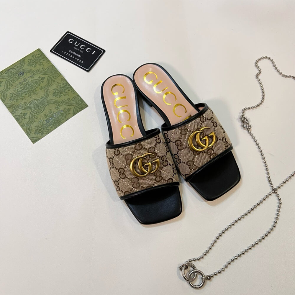 GUCCI Jolie GG Canvas Slides - Top Club