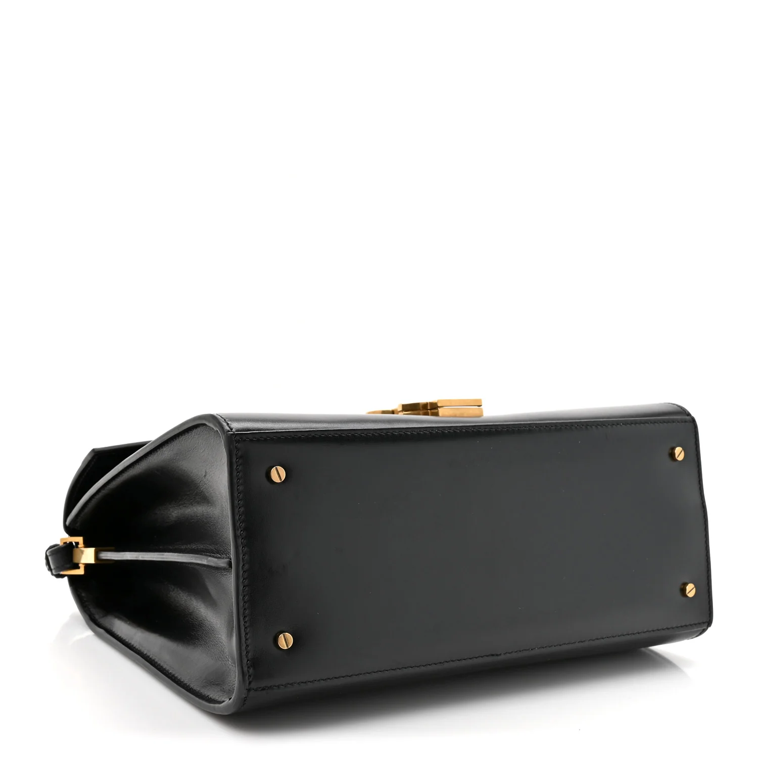 Smooth Calfskin Medium Classic Monogram Cassandra Top Handle Black - Top Club