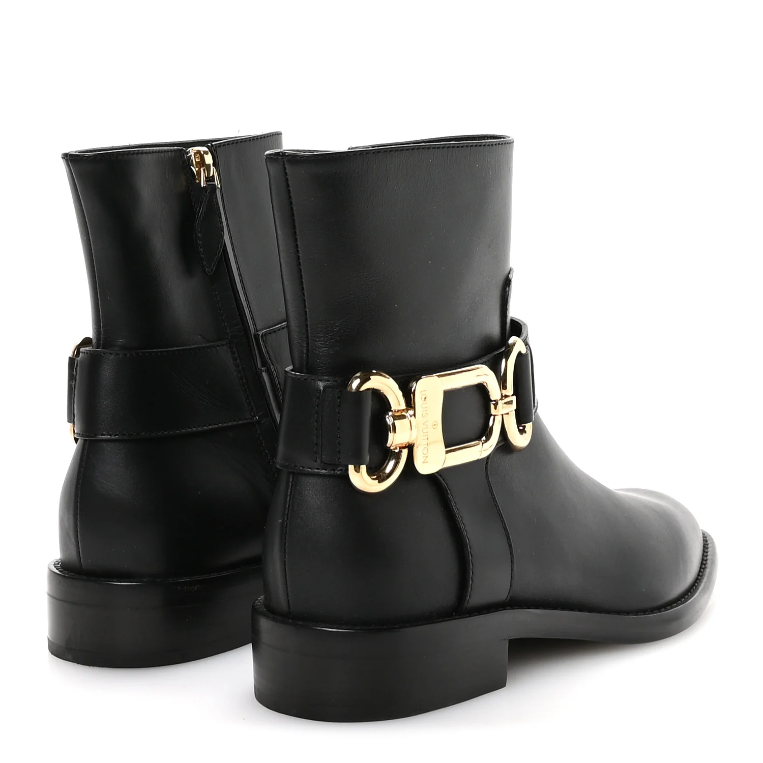 Calfskin Westside Flat Ankle Boots 39 Black - Top Club