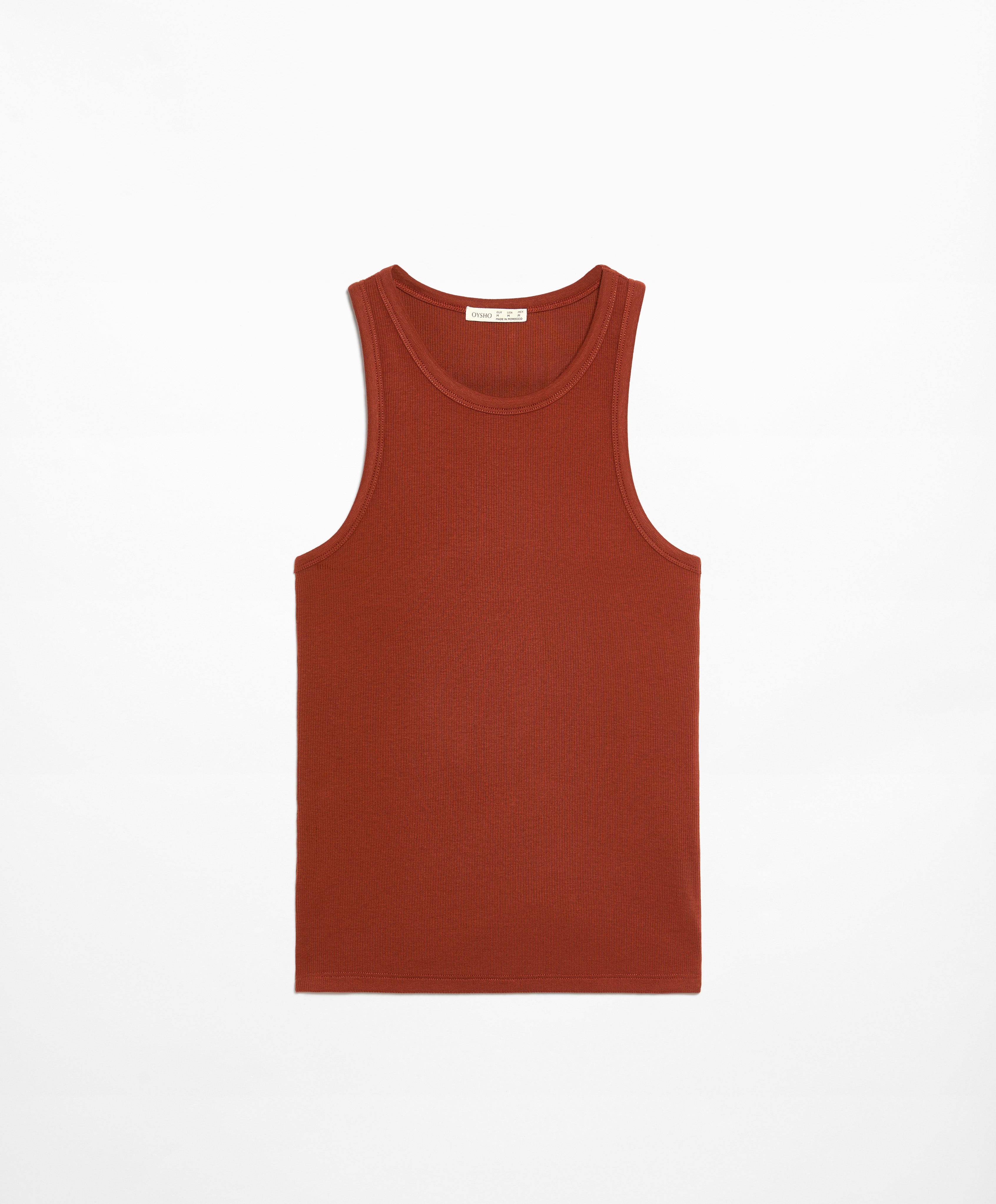 OYSHO Rib vest top with cotton and modal