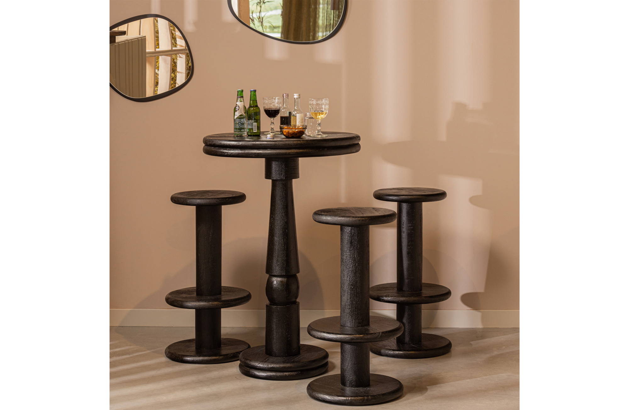 WOOOD bartafel/hoge eettafel Kolby Kolby bartafel/hoge eettafel - Zwart