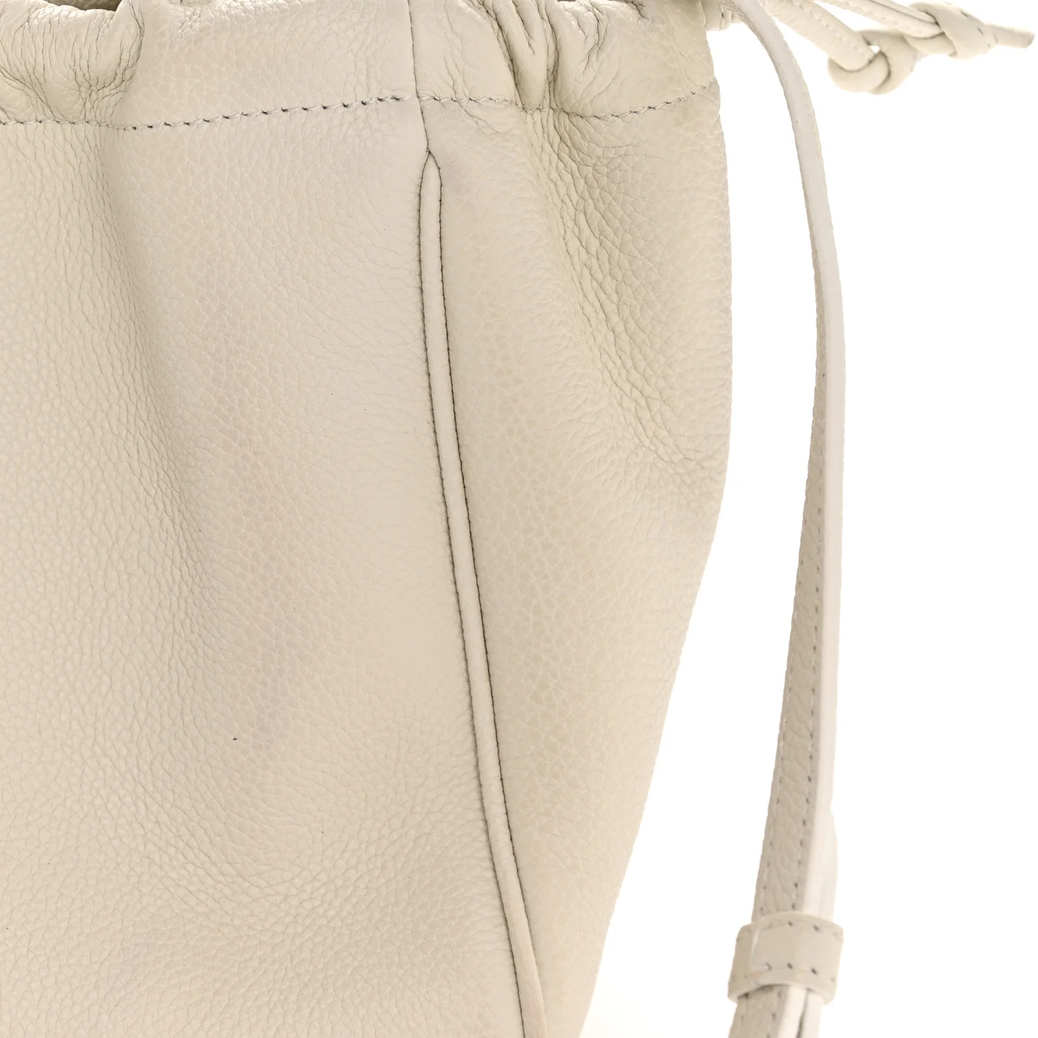 Calfskin Cuir Small Triomphe Cabas Drawstring White - Top Club