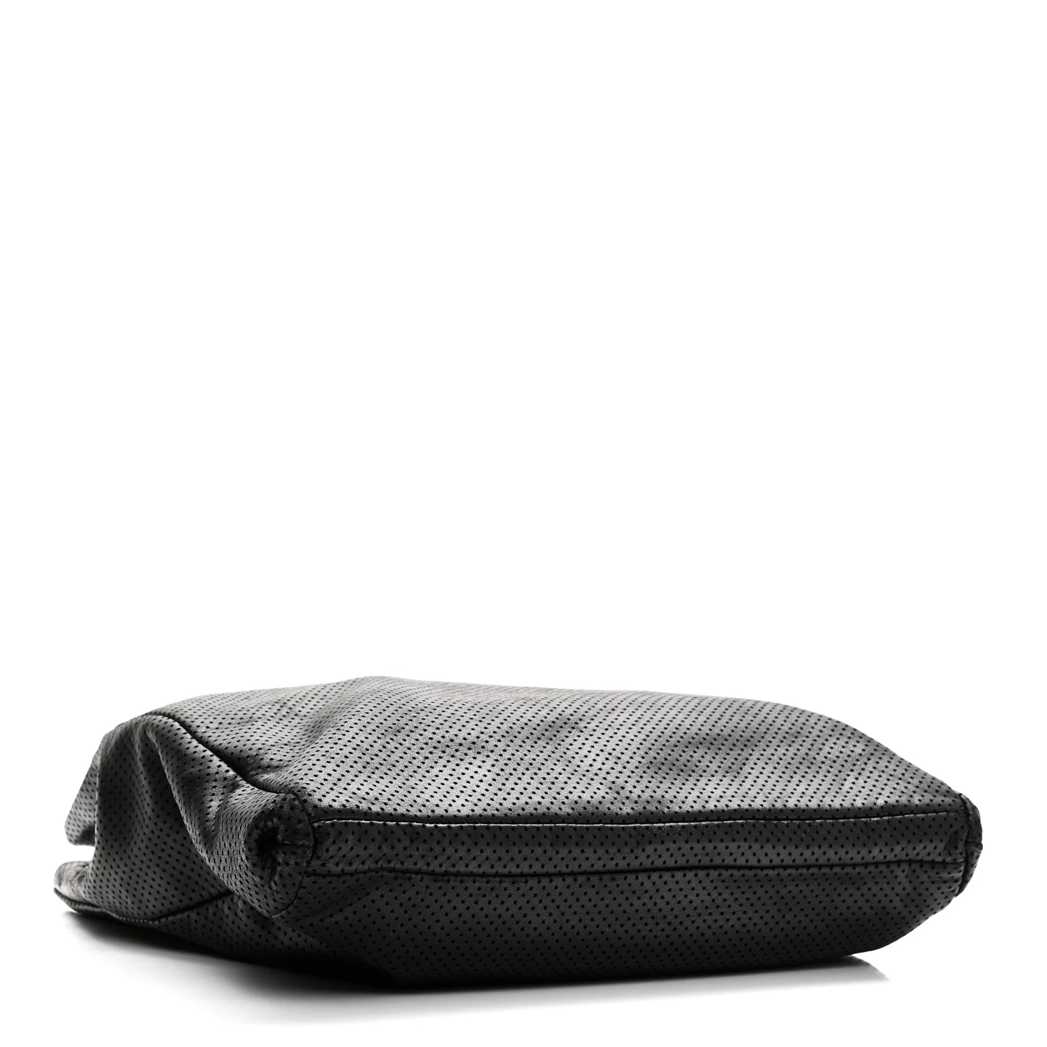 Calfskin Perforated Drill Tote Bag Black - Top Club