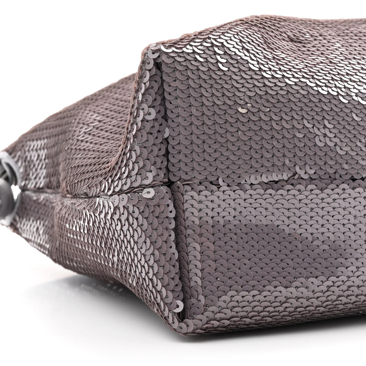 Sequin Medium Donut Chain Flamenco Knot Clutch Grey - Top Club