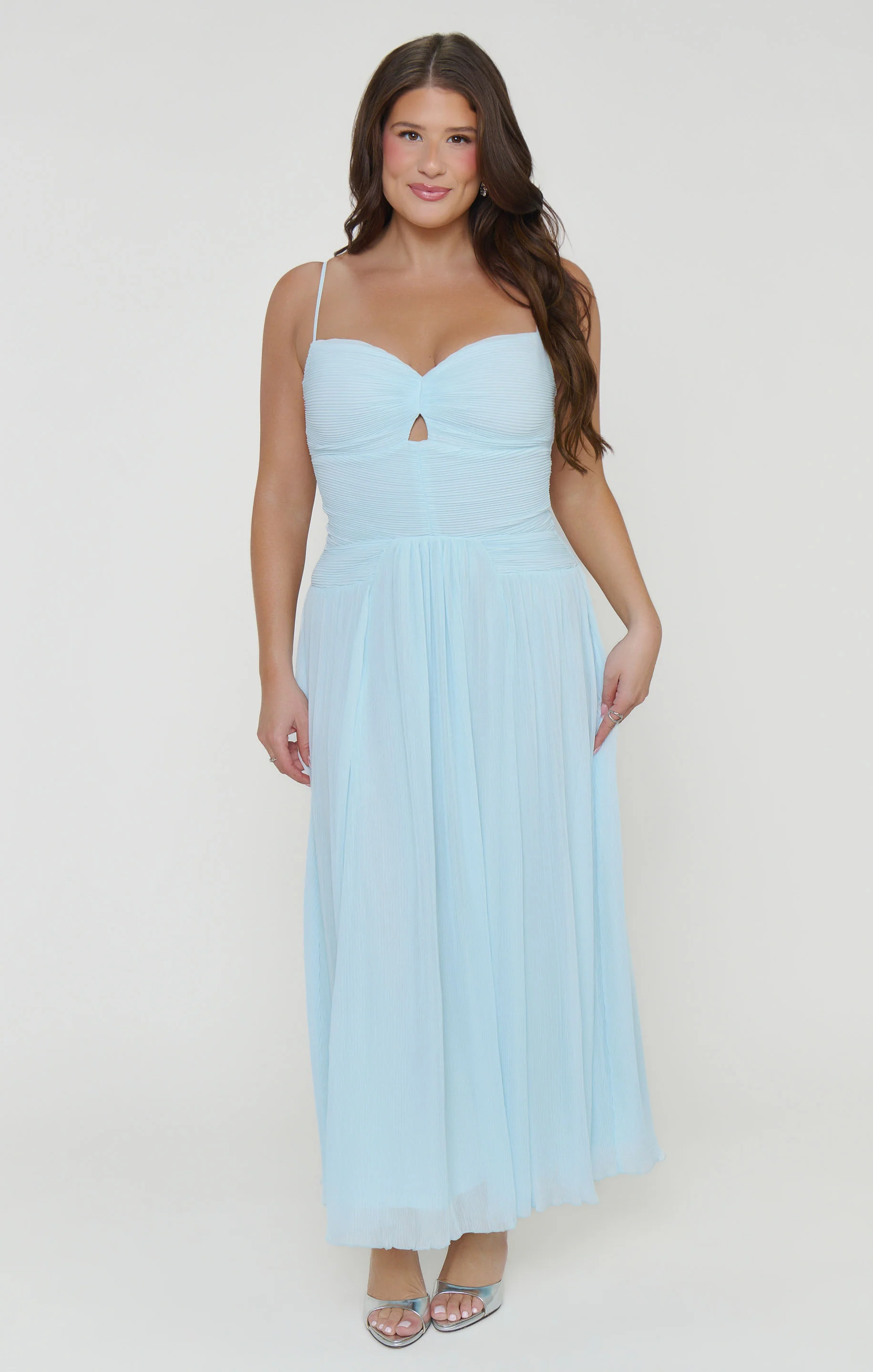 Camille Midi Dress ~ Ice Blue