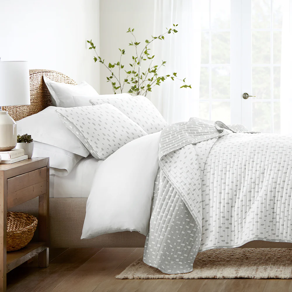 Painted Dots Reversible Quilted Coverlet Set - Sale