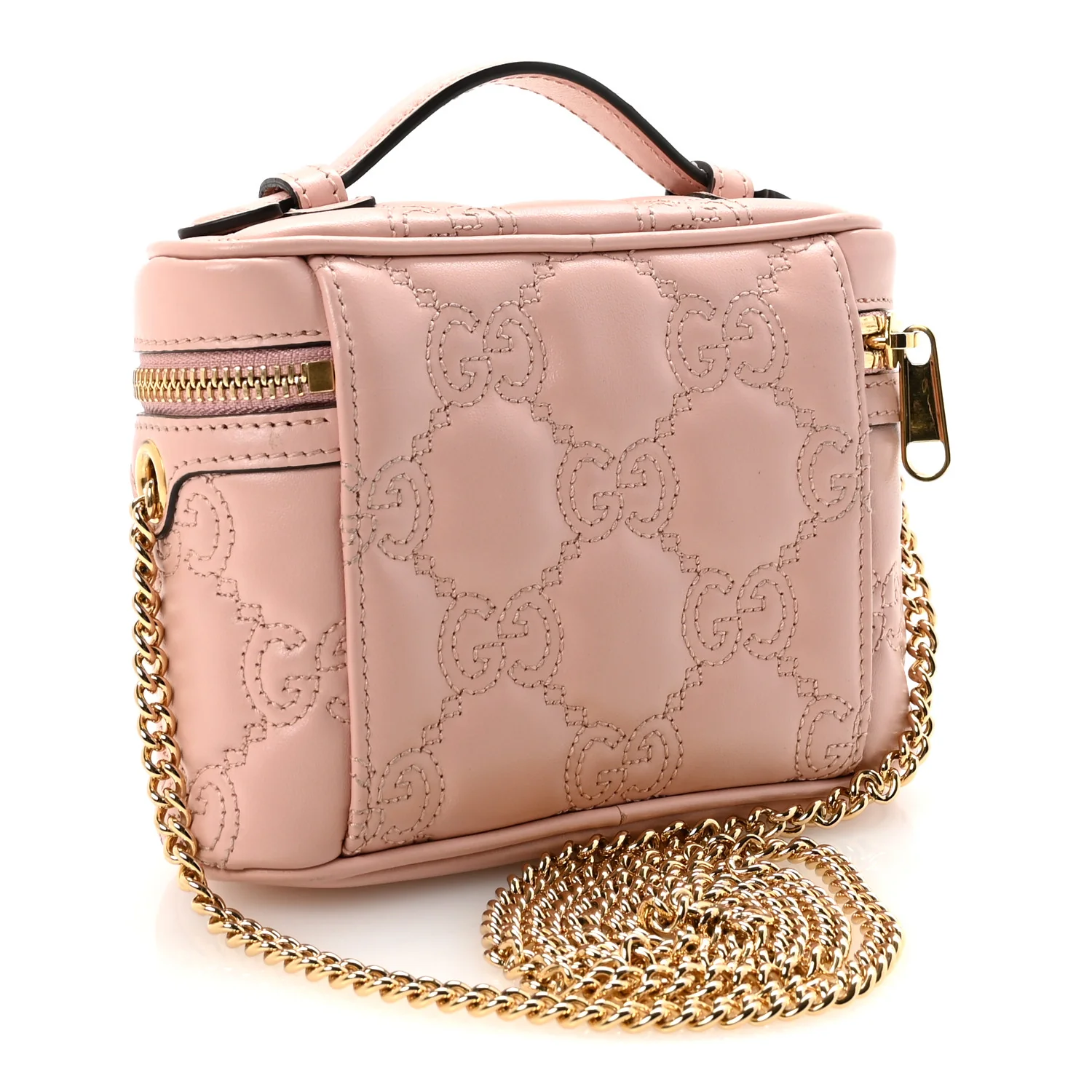 Calfskin GG Matelasse Mini Top Handle Bag Perfect Pink - Top Club