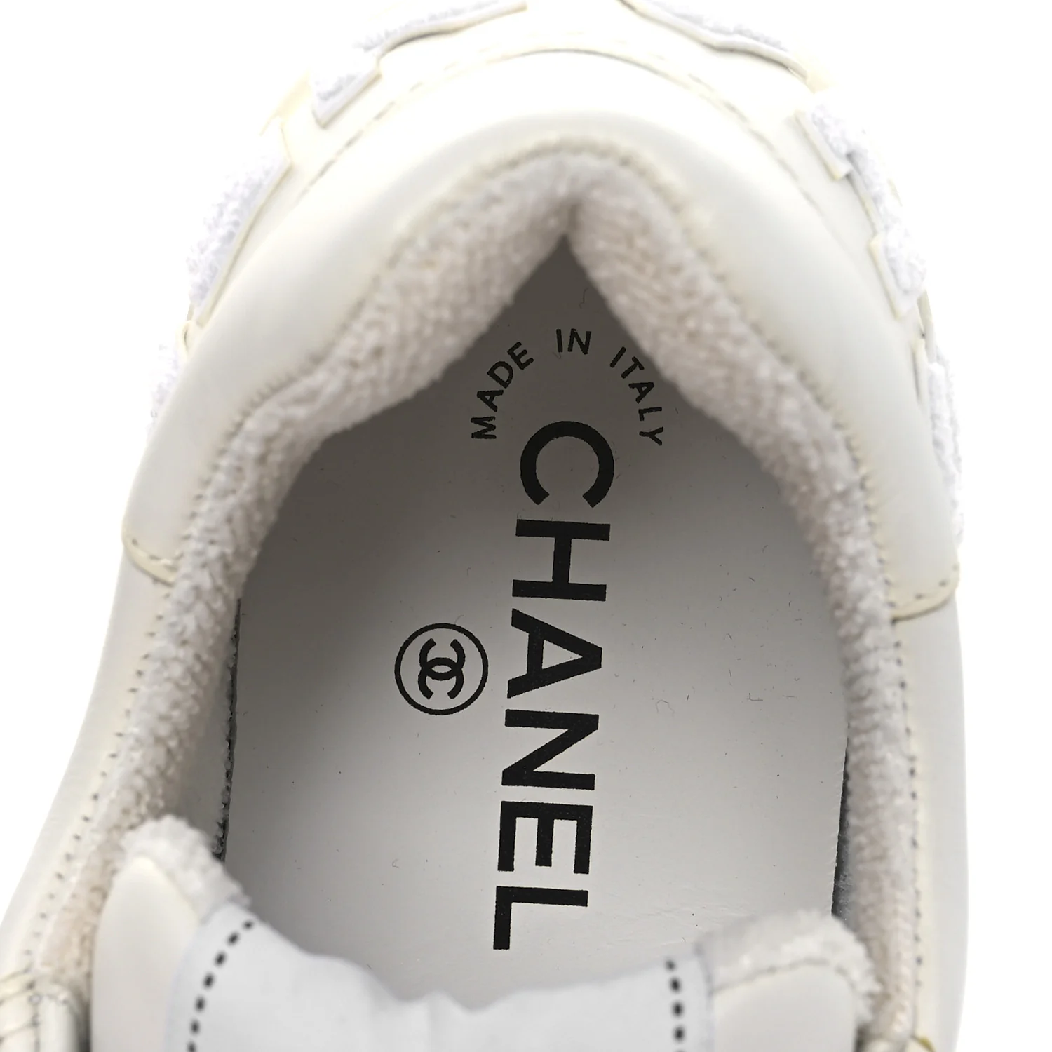 Calfskin Womens Logo Sneakers 38 White - Top Club