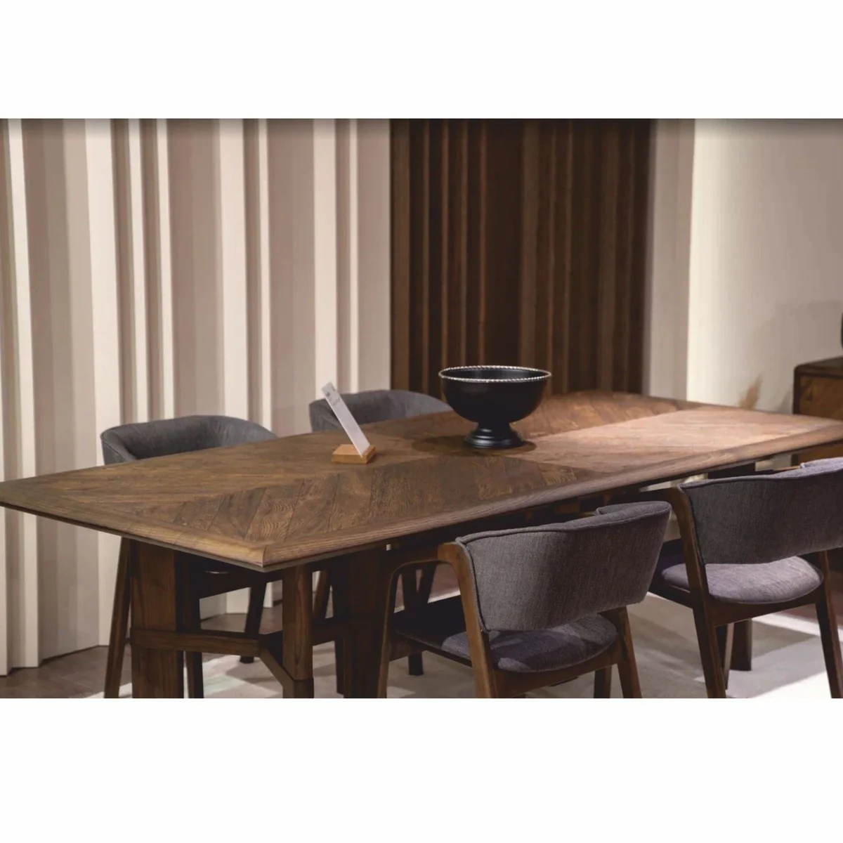 Luxury solid wood dining table brown 200 cm - dining room furniture