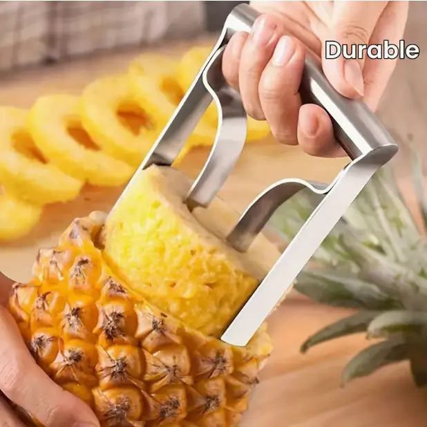 Stainless Steel Pineapple Corer Slicer Cutter - Handheld Kitchen Gadget for Coring & Slicing, Easy-to-Use Durable Fruit Tool with Comfortable Grip for Home Kitchens, Handheld Fruit Slicer